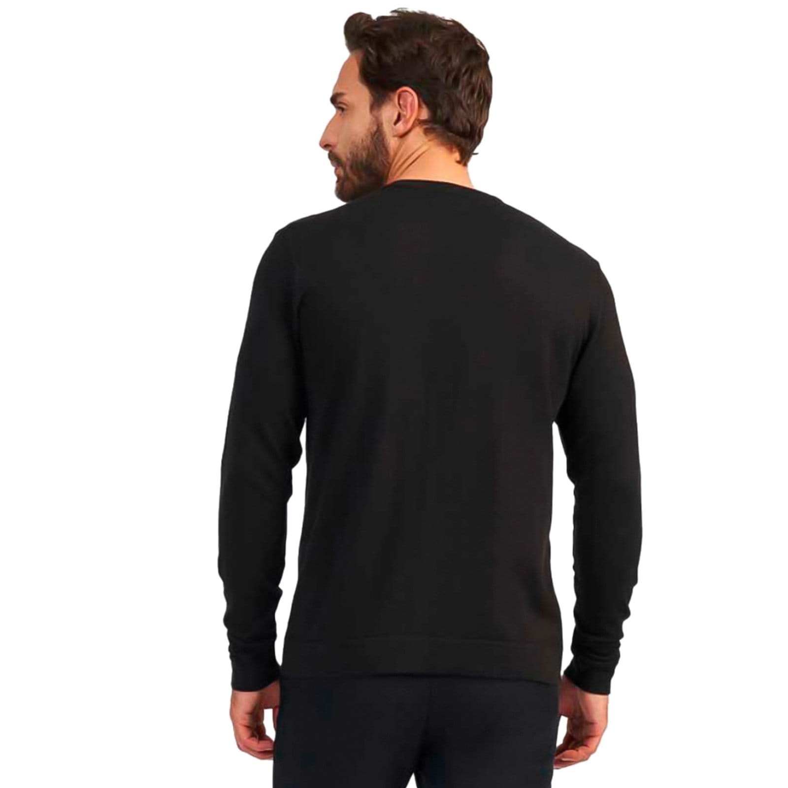 Vista 2 Suéter Acostamento Tricot Casual Ou24 Masculino Acostamento preto