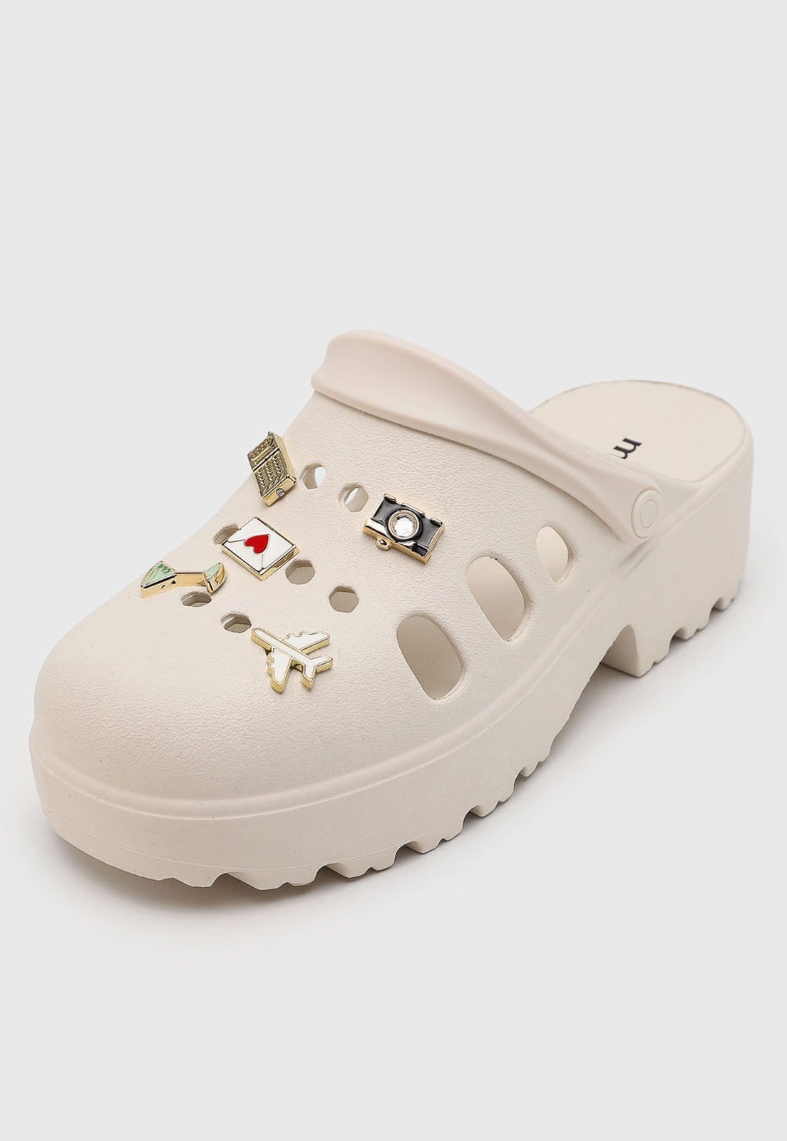 Vista 2 Sandália Feminina Moleca Aplique Cabedal Areia MOLECA off-white
