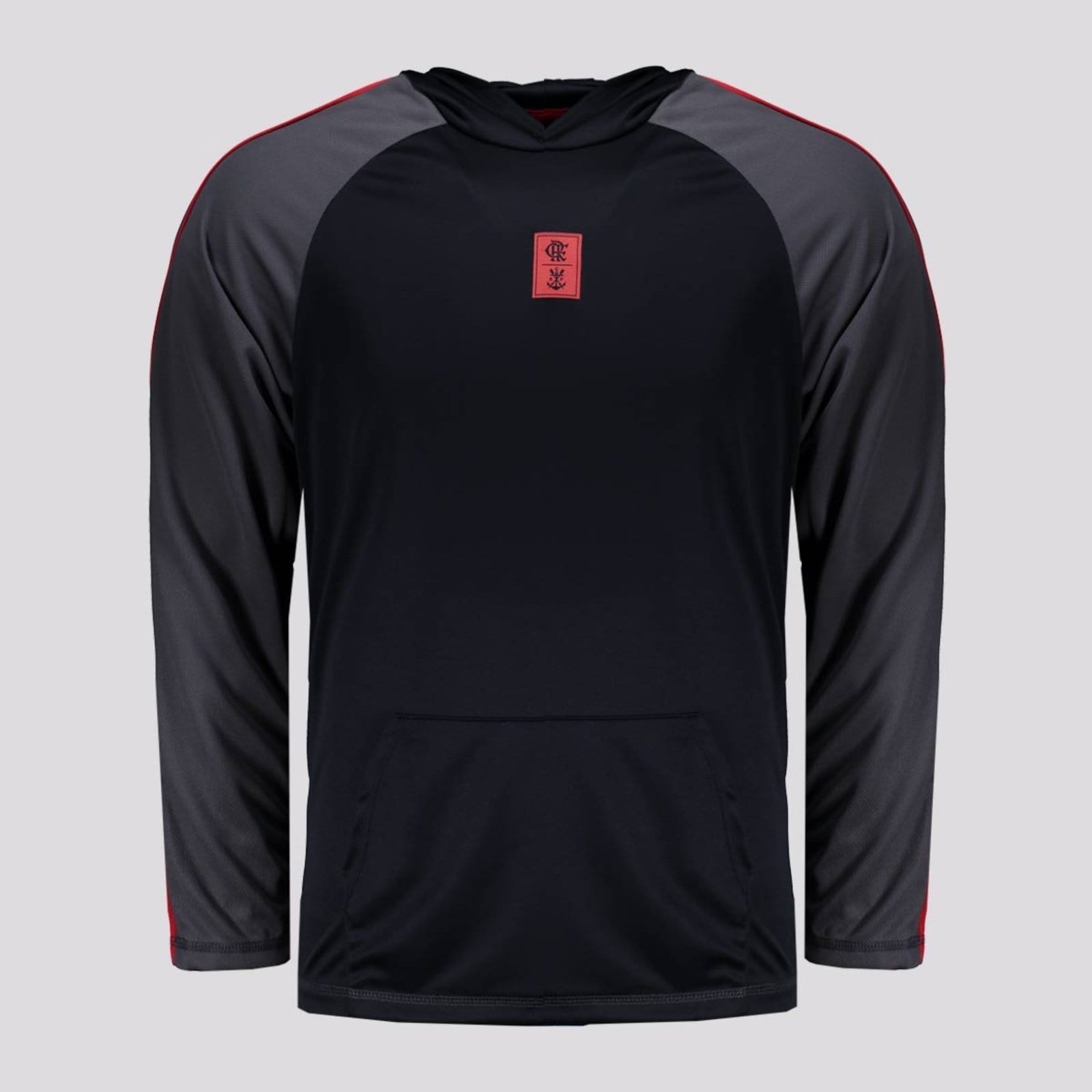 Vista principal Camisa Manga Longa Flamengo Laçado Preta braziline preto