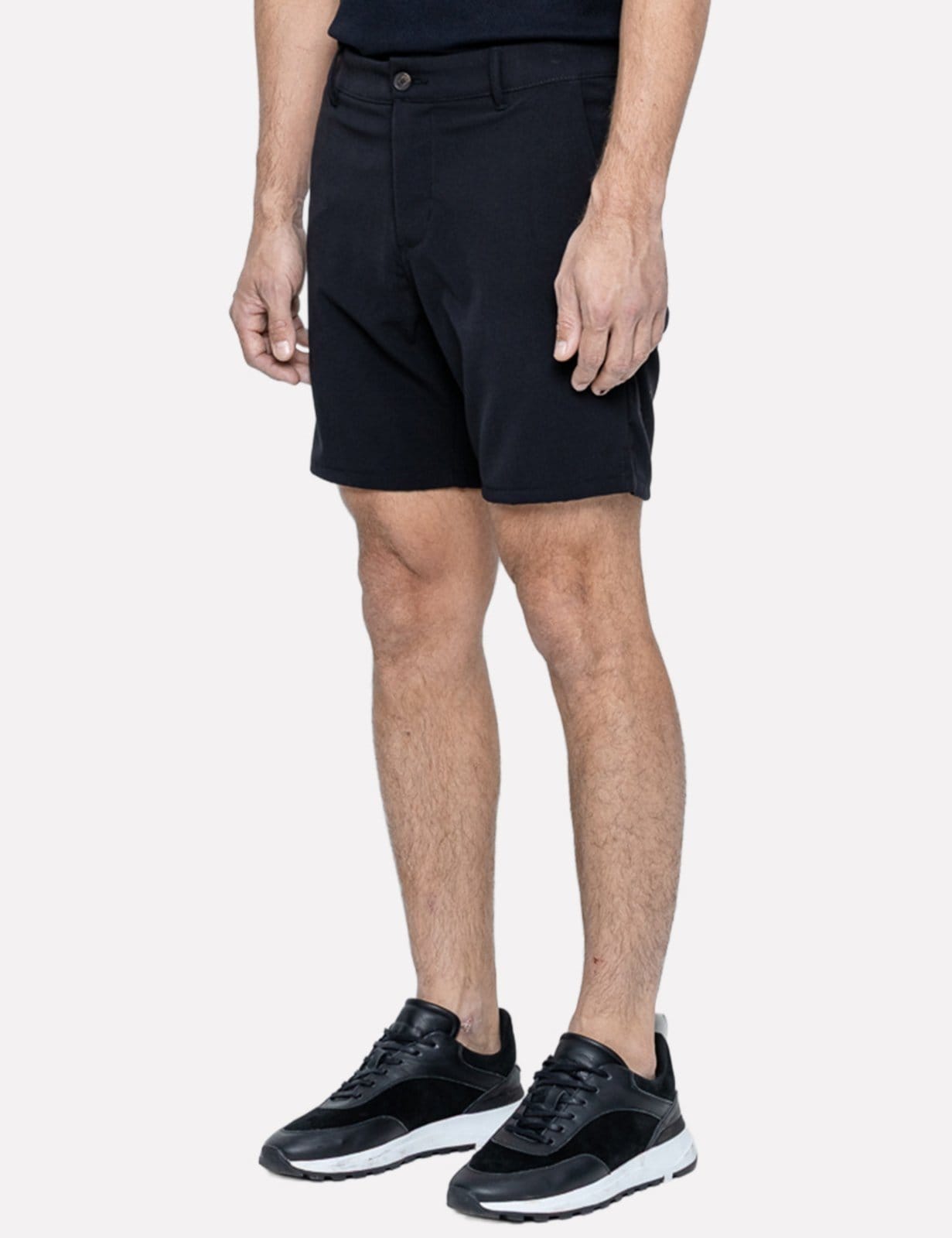Vista 2 Short K&J Black Masculinio Regular Alfaiataria Everyday Preto King E Joe preto black