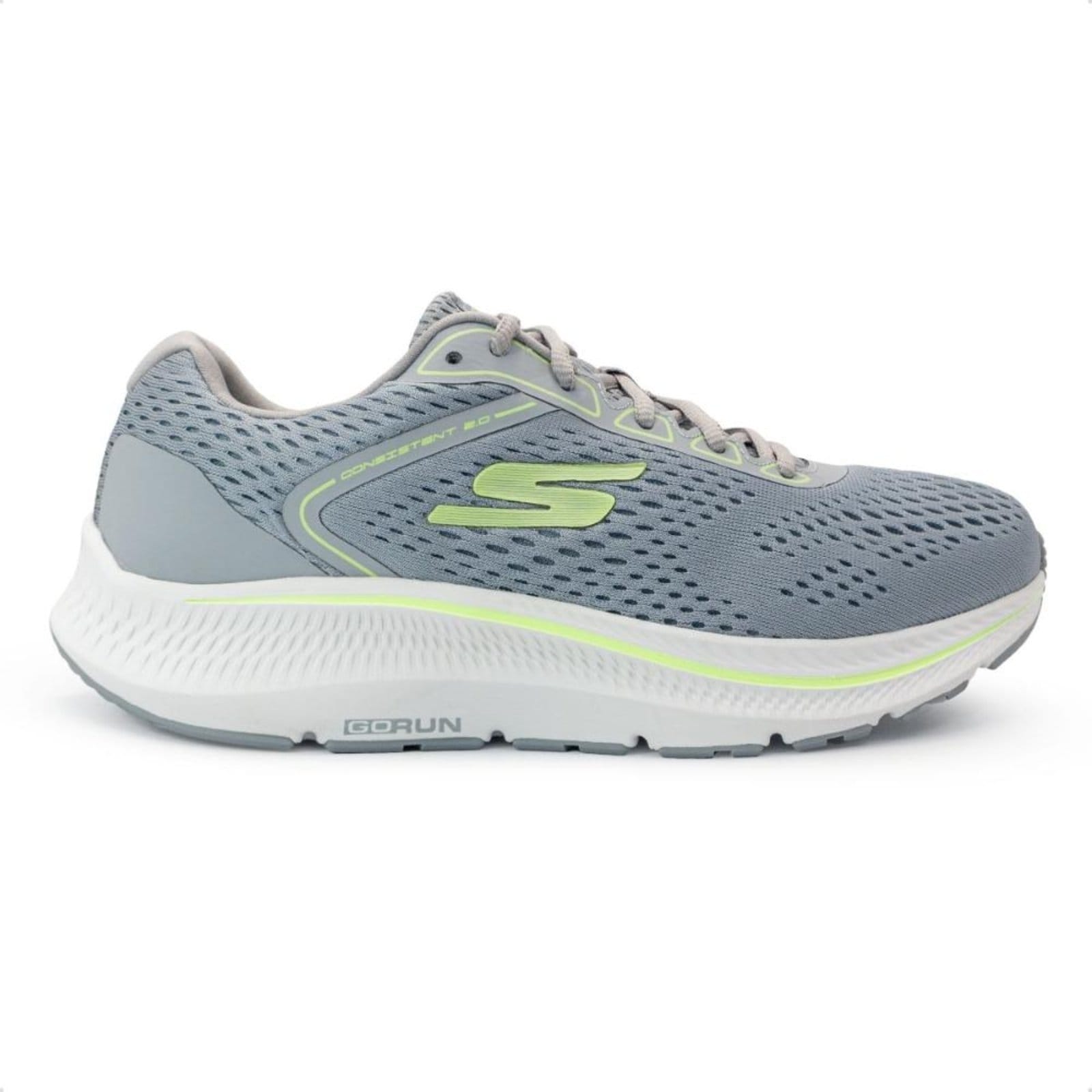 Vista principal Tênis Skechers Masculino Go Run Consistent 2.0 - Mile Marker Corrida Skechers cinza