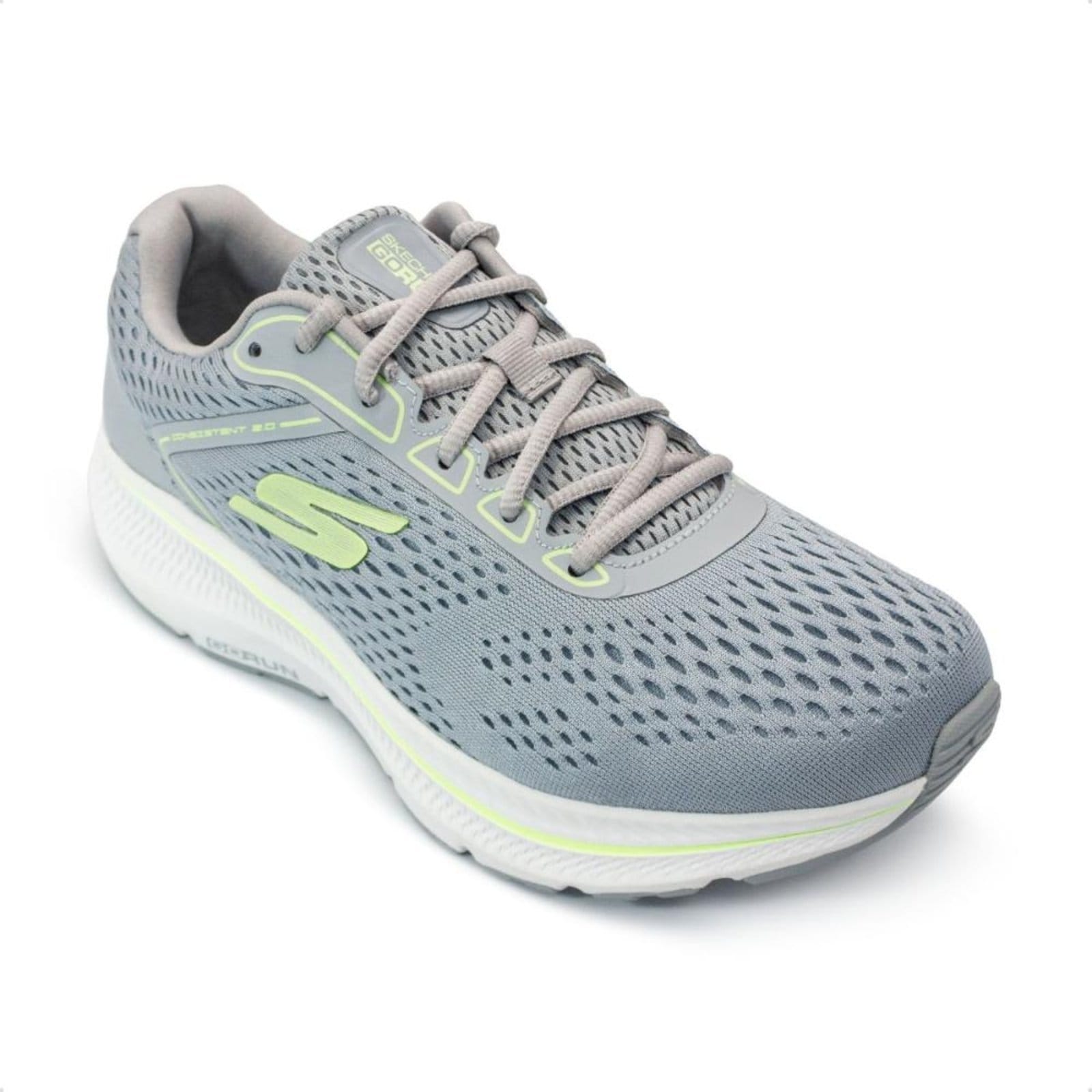 Vista 2 Tênis Skechers Masculino Go Run Consistent 2.0 - Mile Marker Corrida Skechers cinza