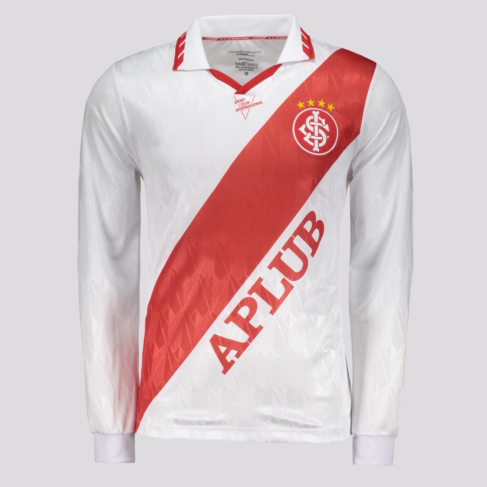 Vista principal Camisa Internacional Retrô 1995 Manga Longa Branca Betel branco