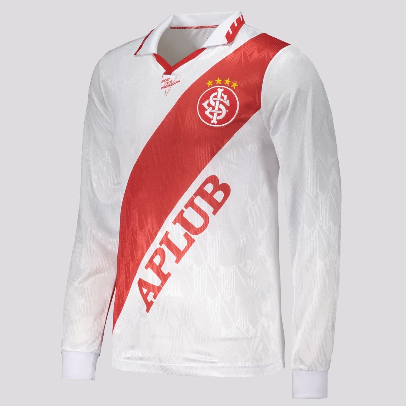 Vista 2 Camisa Internacional Retrô 1995 Manga Longa Branca Betel branco