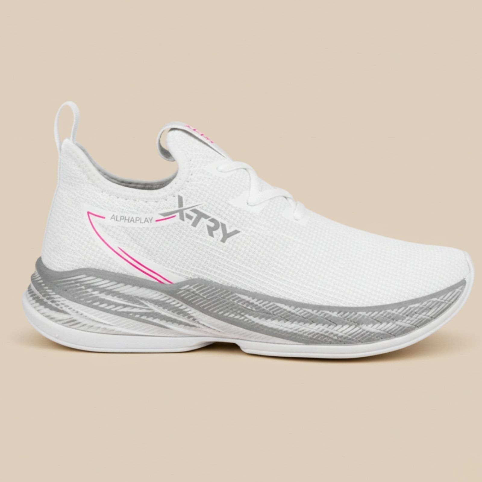 Vista principal Tênis Feminino Esportivo Running Academia Calce Fácil Conforto Sapatofran branco