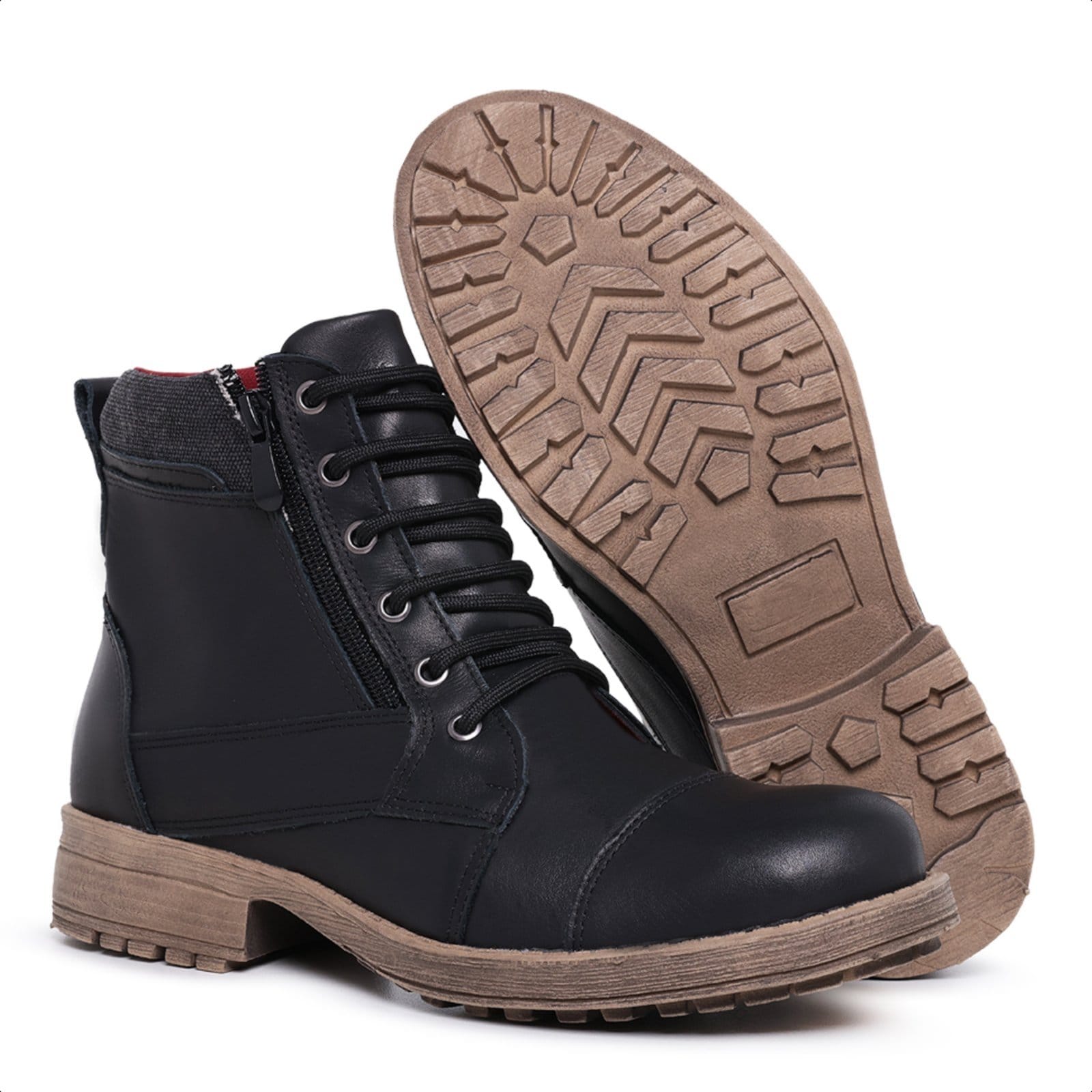 Bota Masculina Coturno Couro Casual Adventure