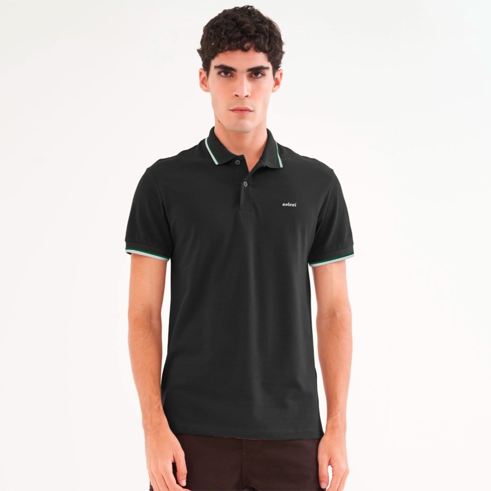 Camisa Polo Colcci 2 Listras Pr26 Masculino