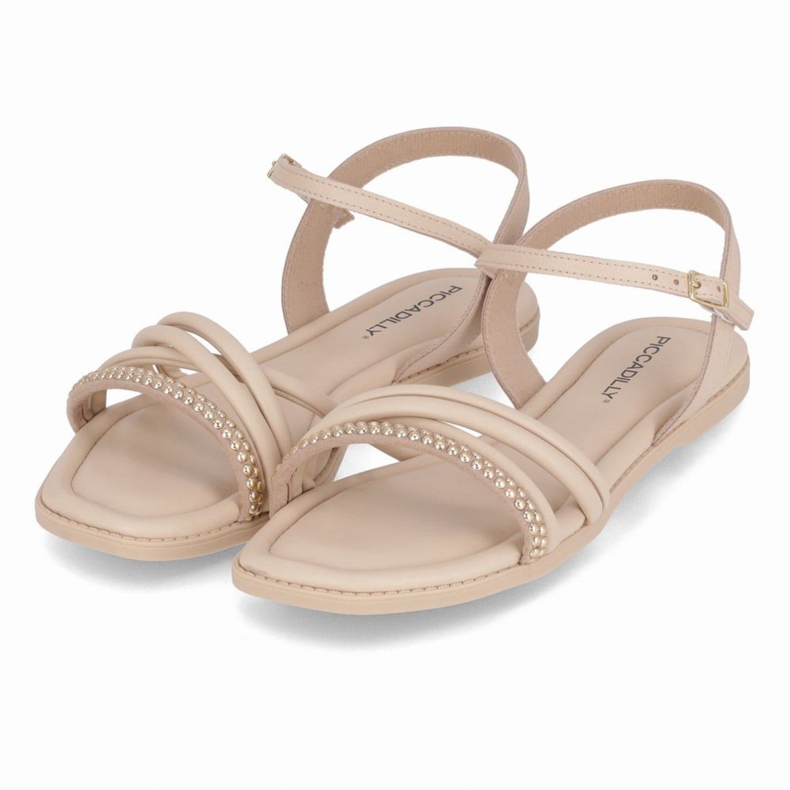 Vista 2 Rasteirinha Gabi Rasteira Brule com Areia Piccadilly bege