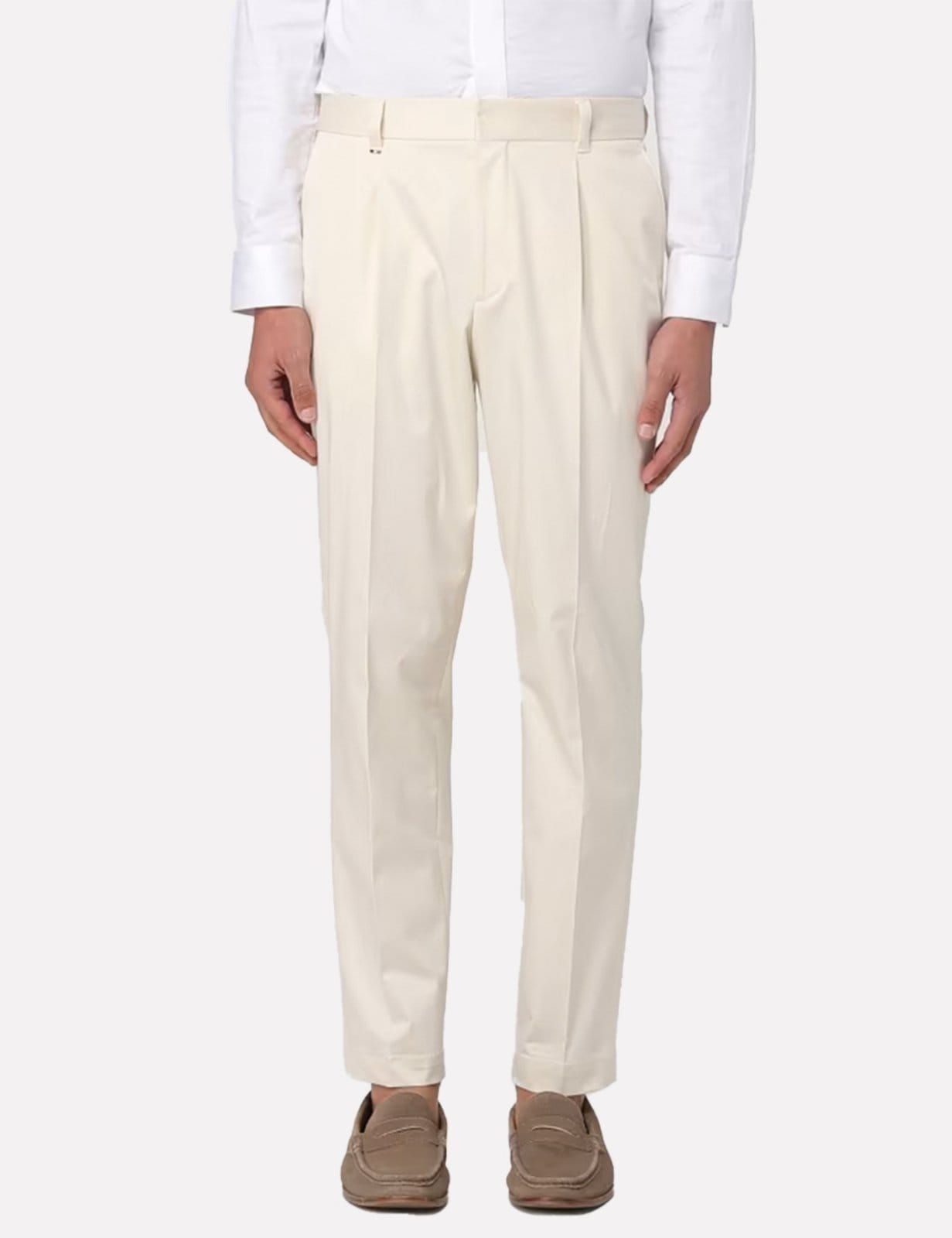 Calça Hugo Boss Masculina Relaxed Fit Alfaiataria R C-Perin-PL-251 Creme