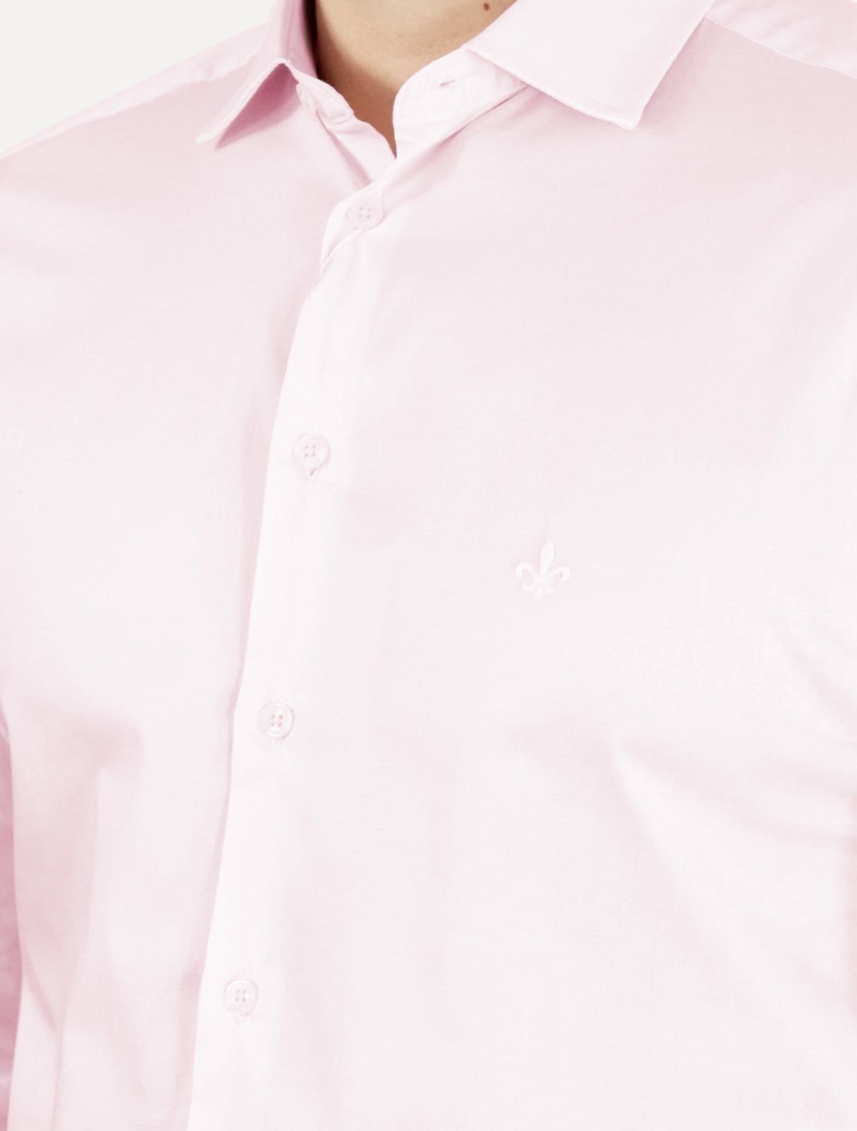Vista 2 Camisa Dudalina Masculina Milano Tricoline Lisa Stretch Claro Dudalina rosa