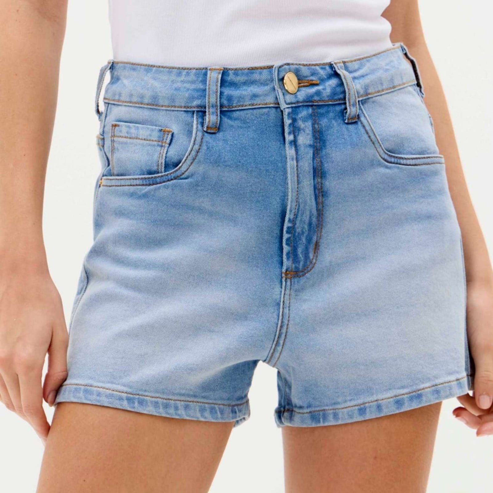 Vista principal Short Jeans Easy Lança Perfume Comfort H Ve26 Feminino Easy Lança perfume azul