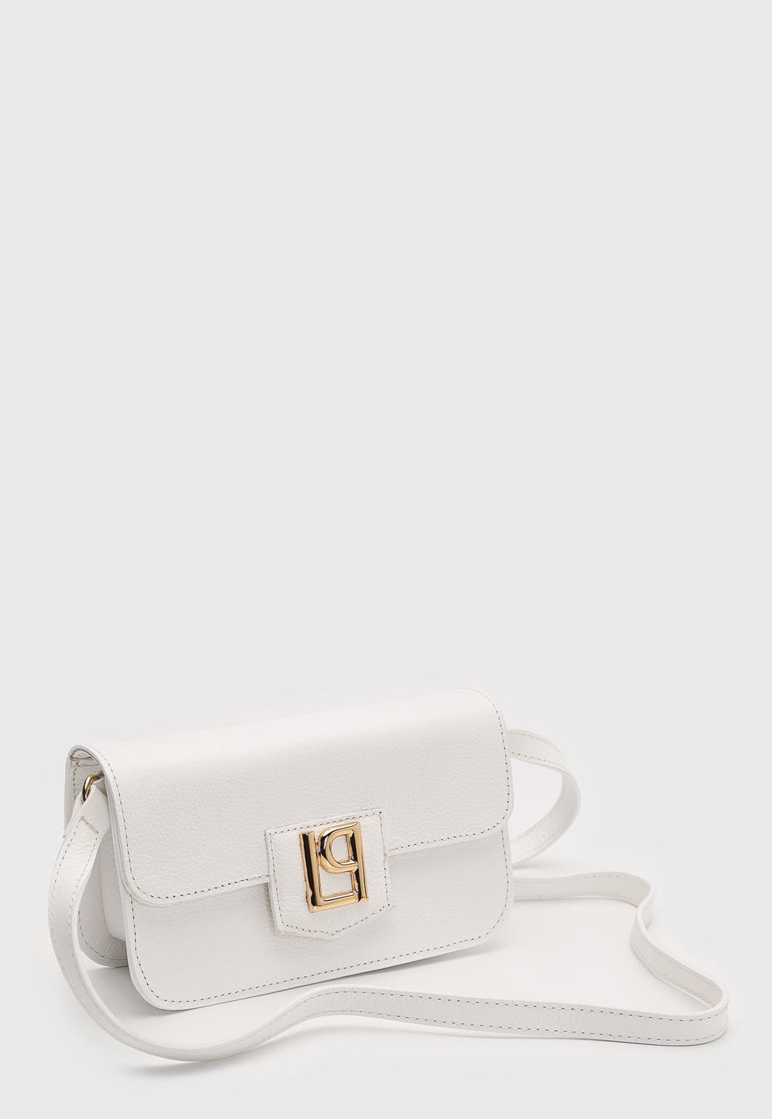 Vista 2 Bolsa Feminina Lança Perfume Fecho Metálico Branca Lança Perfume branco