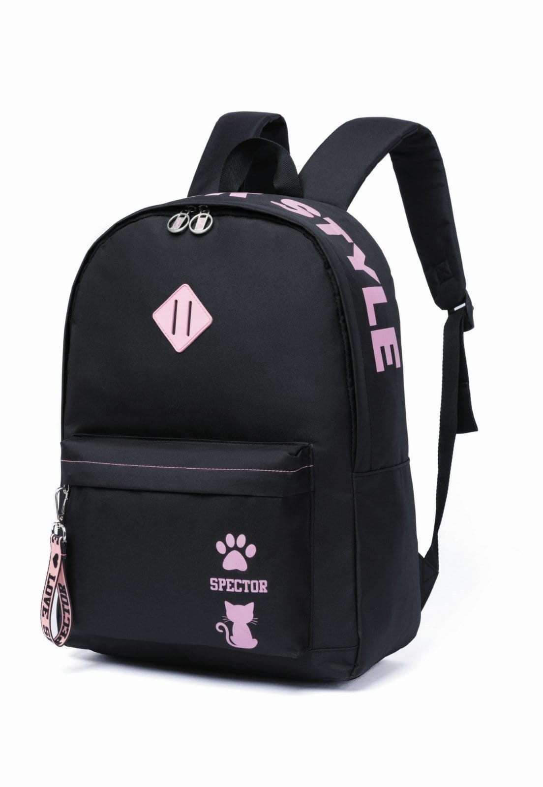 Vista 2 Infantil - Mochila Escolar Feminina Casual Moderna Espaçosa Resistente Spector preto