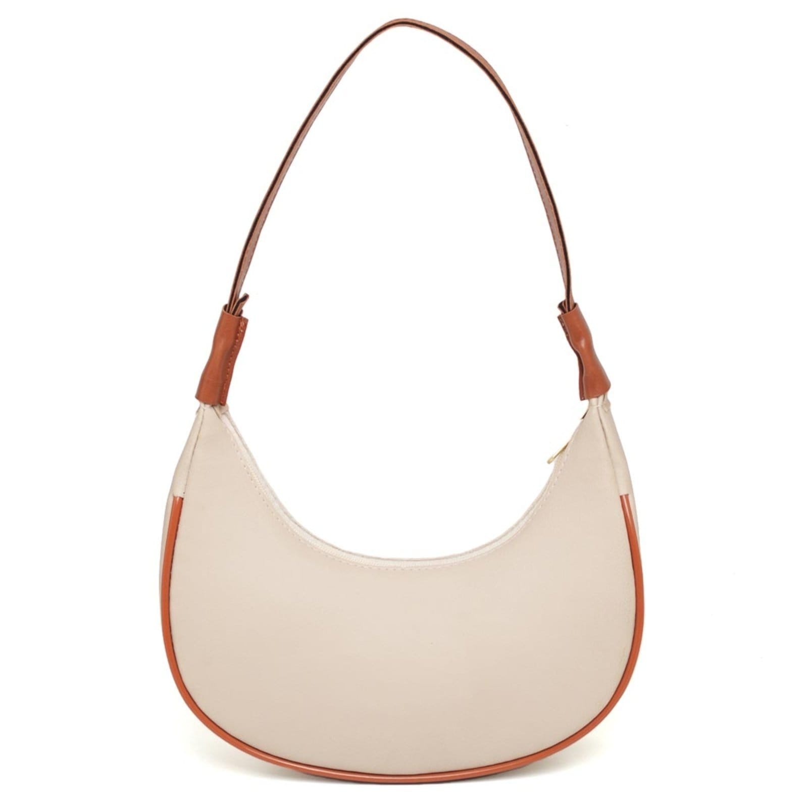 Bolsa Feminina Casual Anna Andrade Bolsa Meia Lua Cluth De Ombro Tendência Marfim e