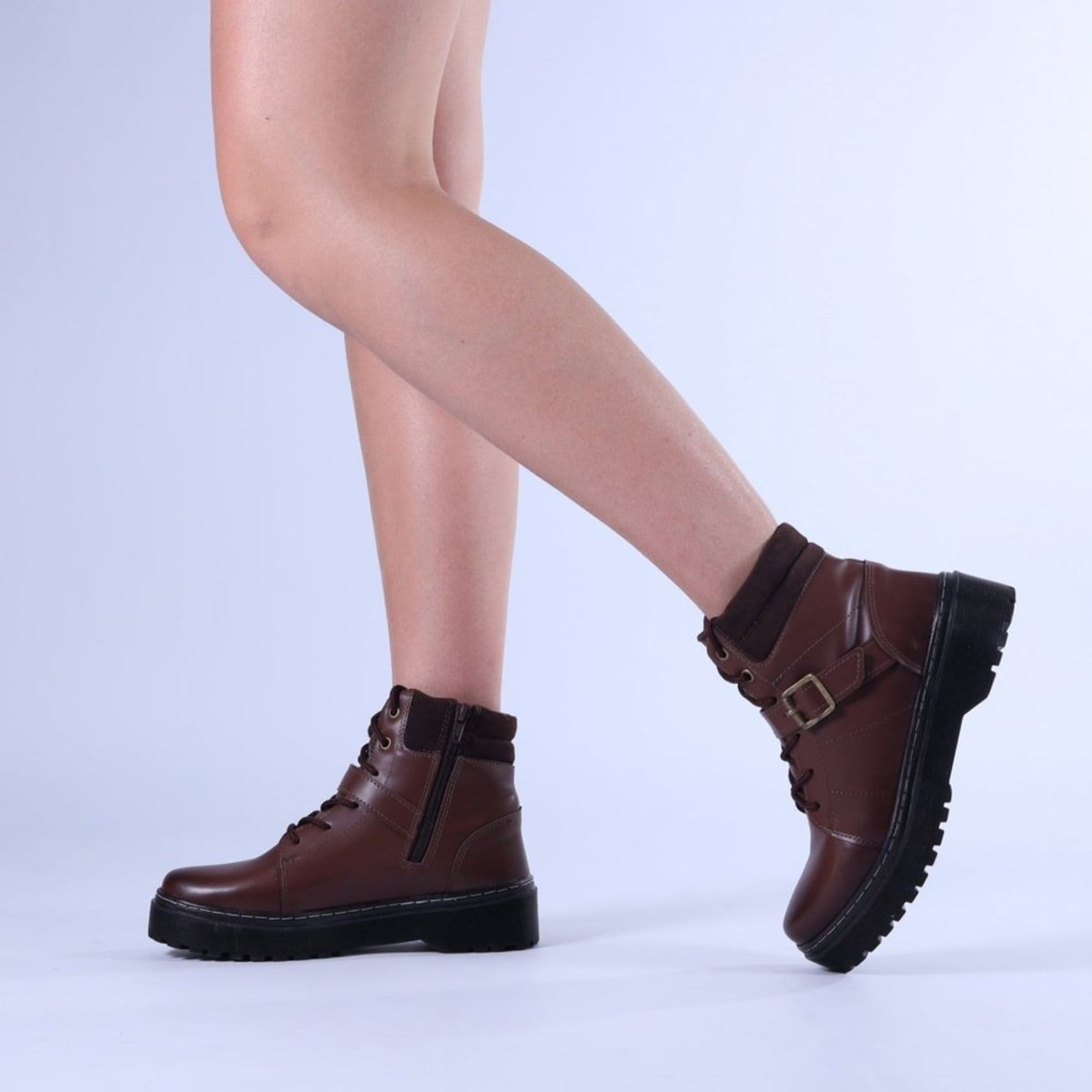 Vista 2 Coturno Feminino Zariff com Fivela 7015 Zariff Zariff marrom