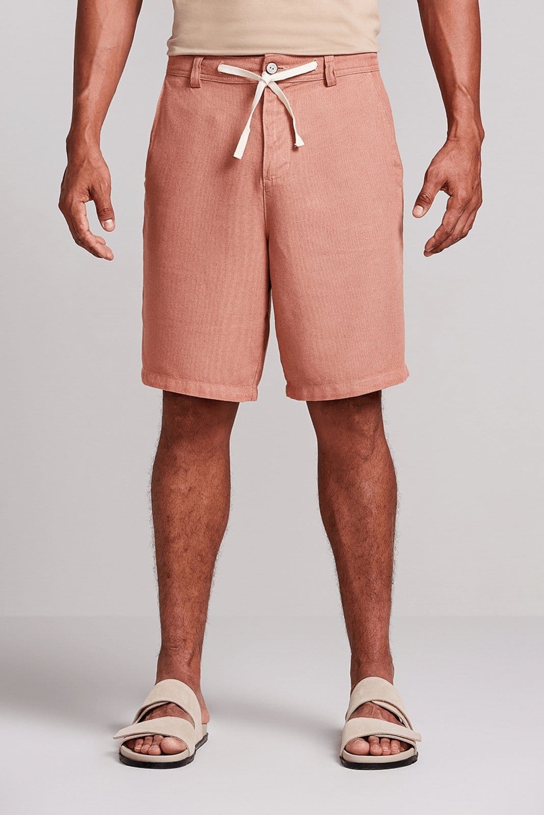 HIGHSTIL Bermuda Linen Blend Relax Salmão