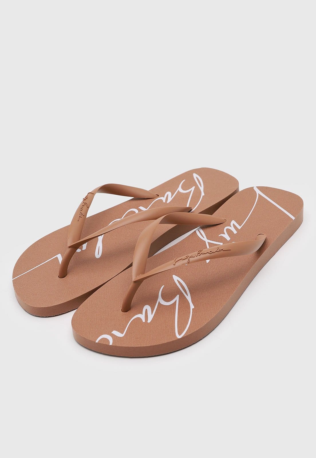 Vista 2 Chinelo Feminino Luiza Barcelos Ponta Arredondada Luiza Barcelos marrom