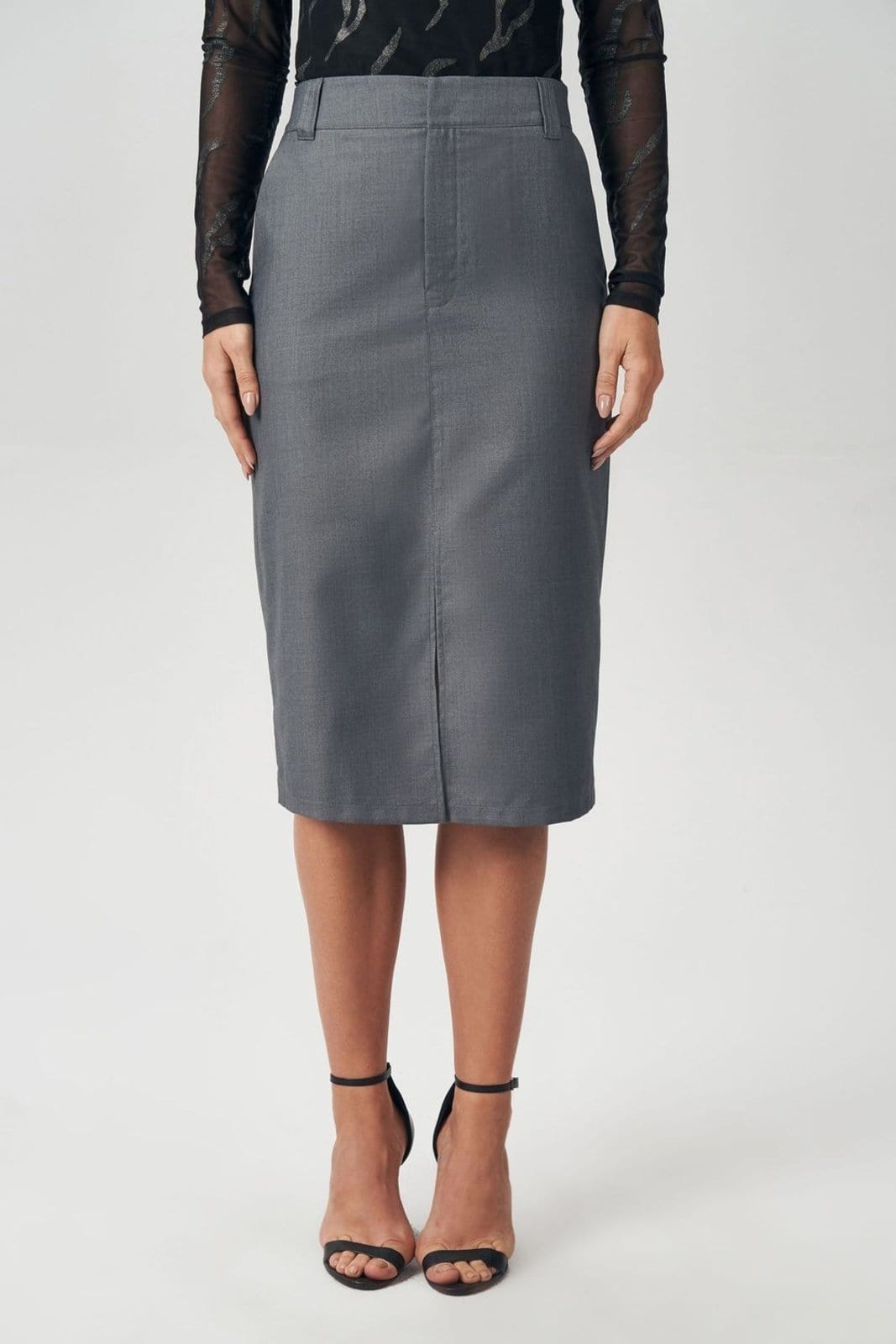 Vista principal Saia Secretaria Alfaiataria Feminina Acostamento ACT FEMININO preto