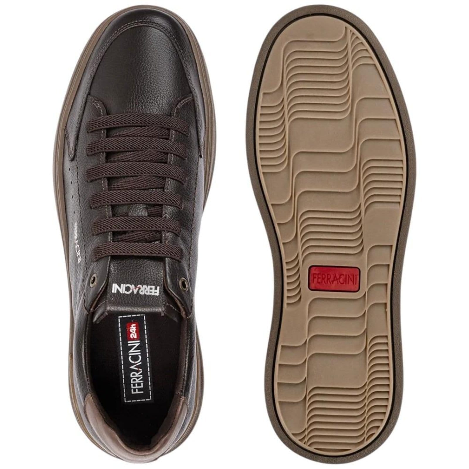 Vista 2 Tênis Sapatênis Ferracini Gold FR Sintético Marrom Escuro Marrom FERRACINI marrom gold