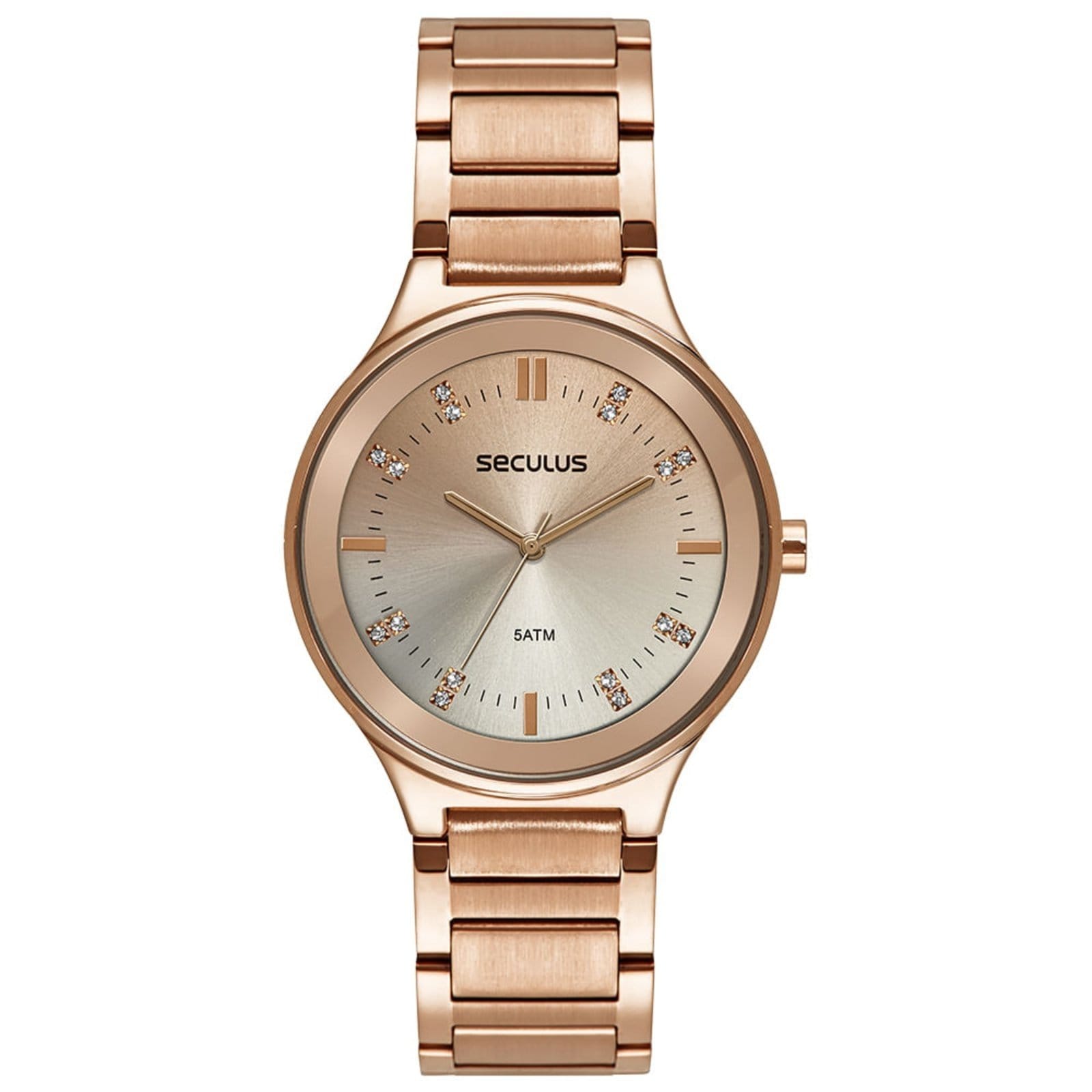 Vista principal Relógio Seculus Feminino Visor Degradê Cristais Rosé Seculus rosa rosé