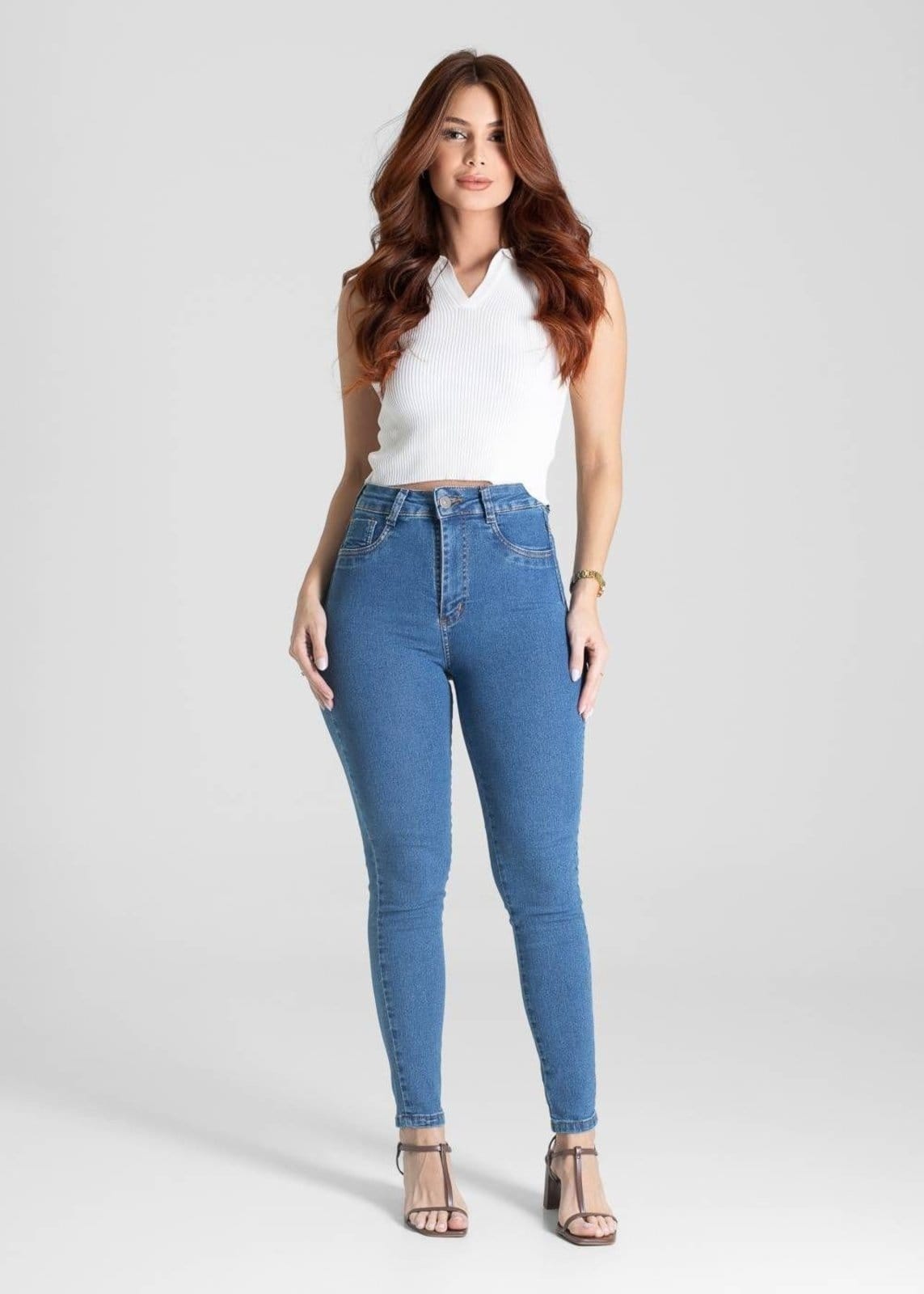 Vista 2 Calça Jeans Sawary Super Lipo - 281546 Sawary azul