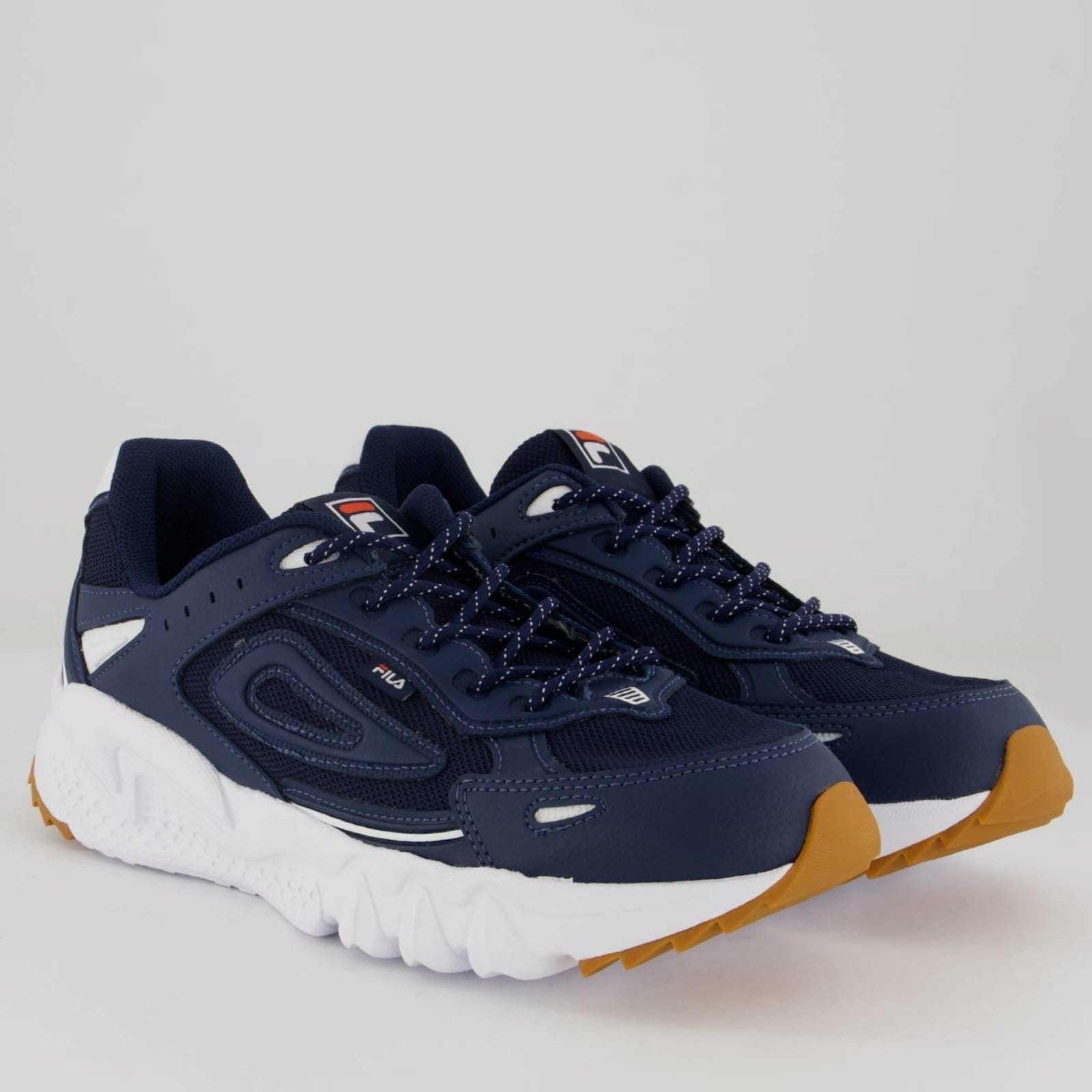 Vista 2 Tênis Fila Venture Tracer 2 Marinho e Branco Fila azul marinho