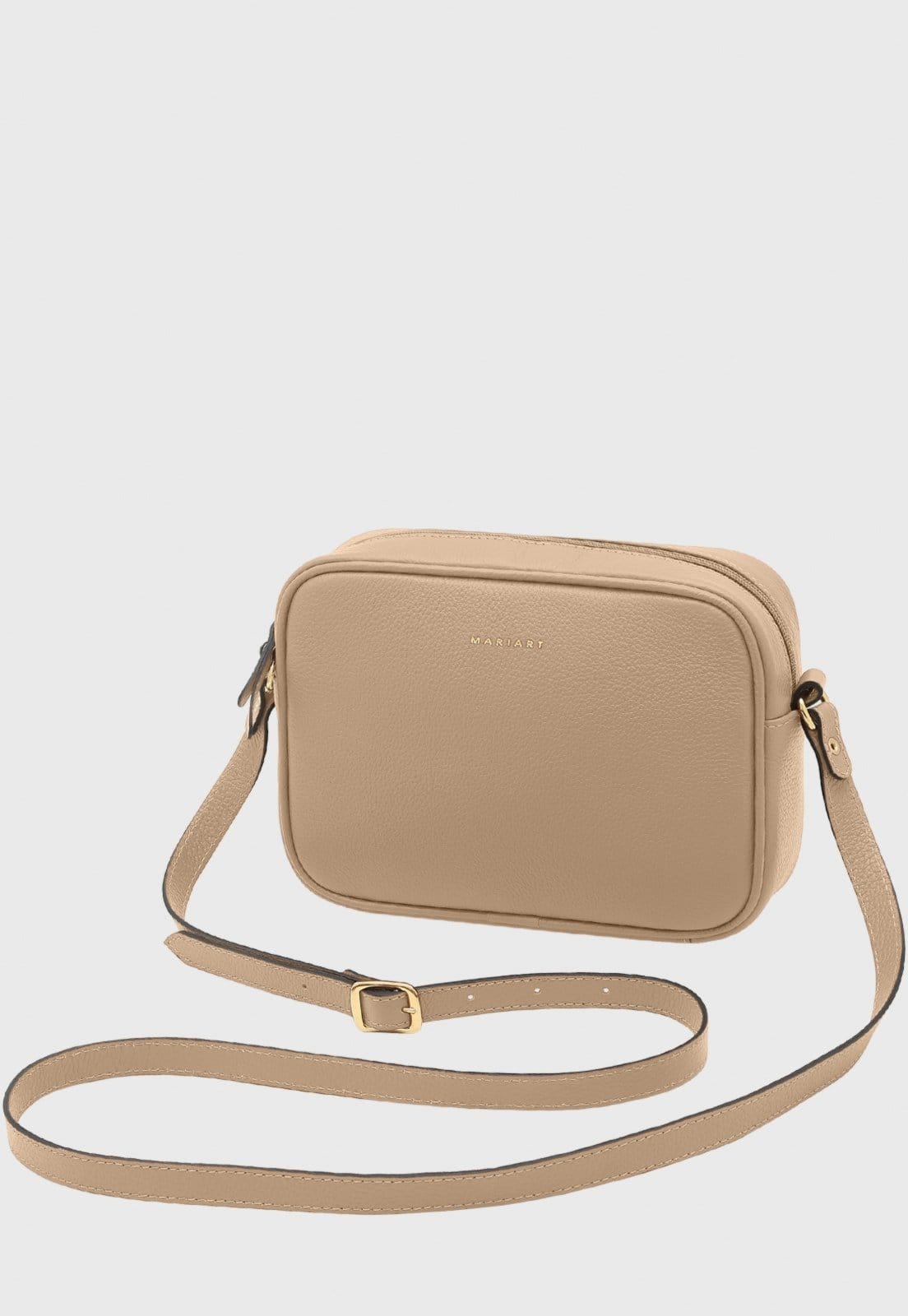 Vista principal Bolsa Transversal Couro Mariart Jeri Creme Mariart bege