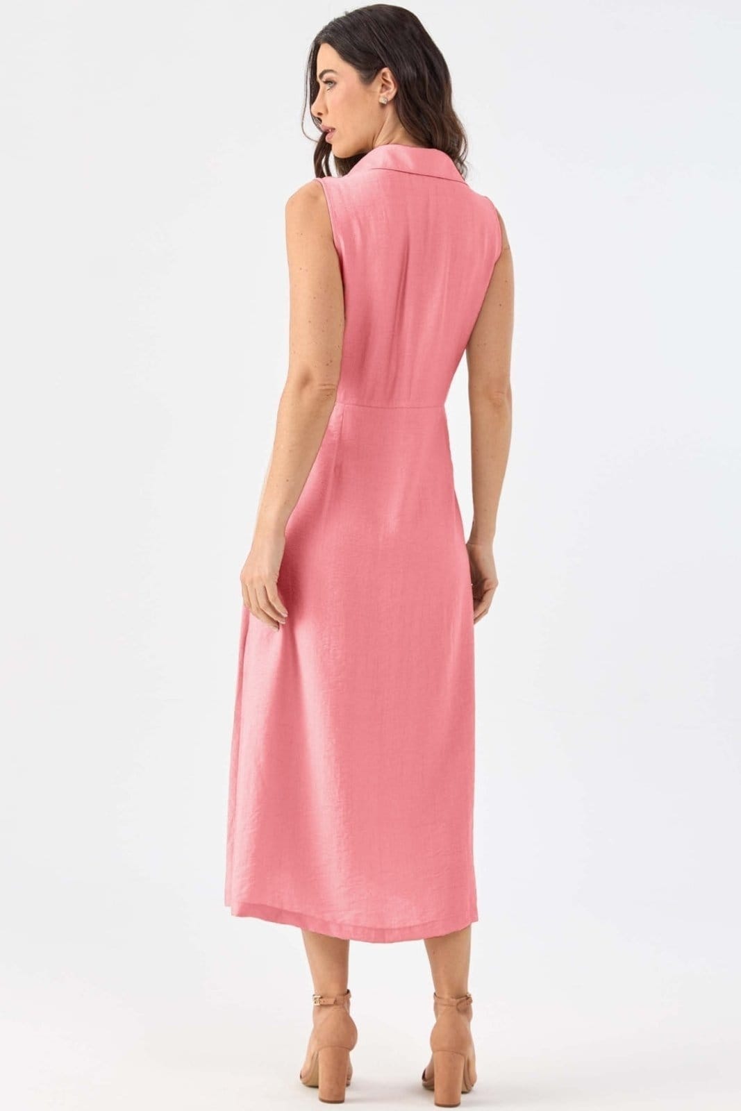 Vestido Chemise Midi PKS Viscose Rosê