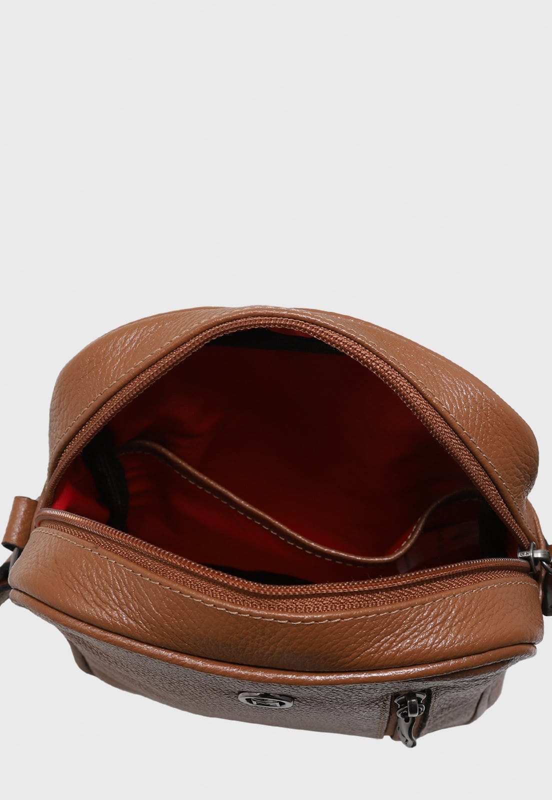 Vista 2 Bolsa Crossbody de Couro Mariart Amy Camel Mariart caramelo