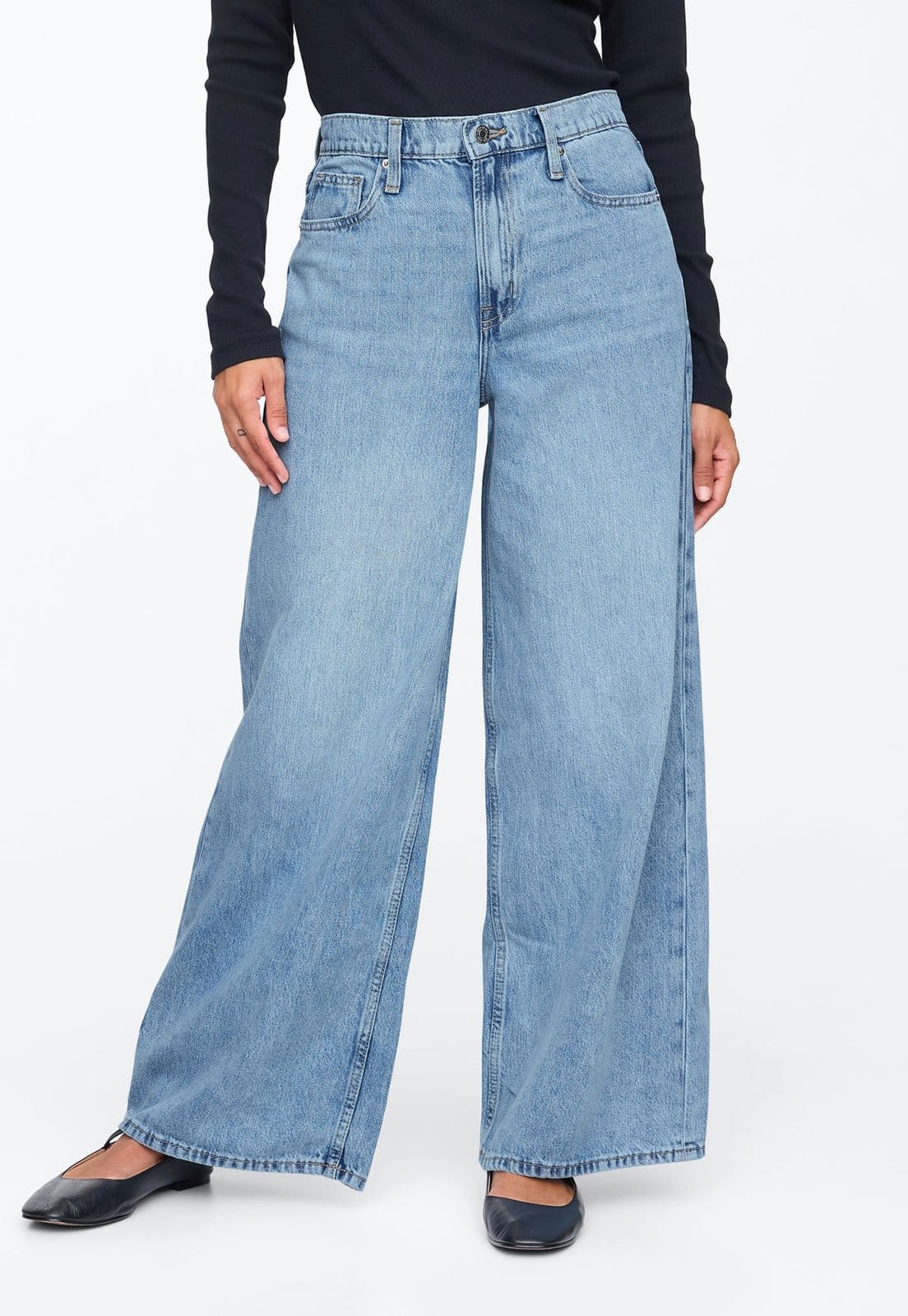 Vista 2 Calça Jeans GAP Pantalona Pocket GAP azul