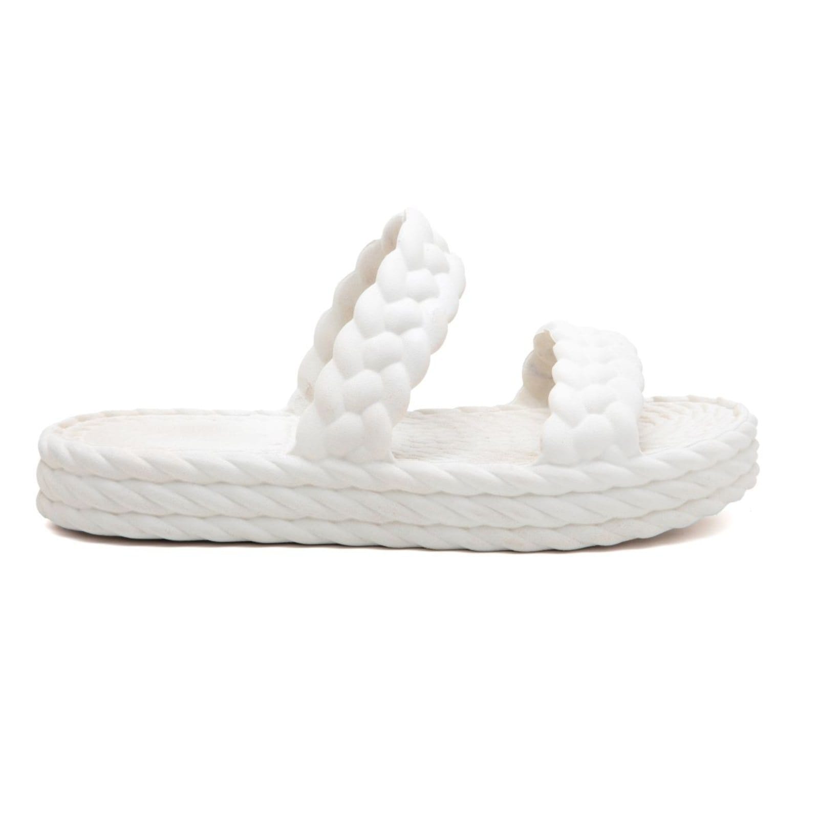 Vista 2 Chinelo Feminino Casual Anna Andrade Sandália Plataforma Flatform Leve Tendência Anna Andrade branco