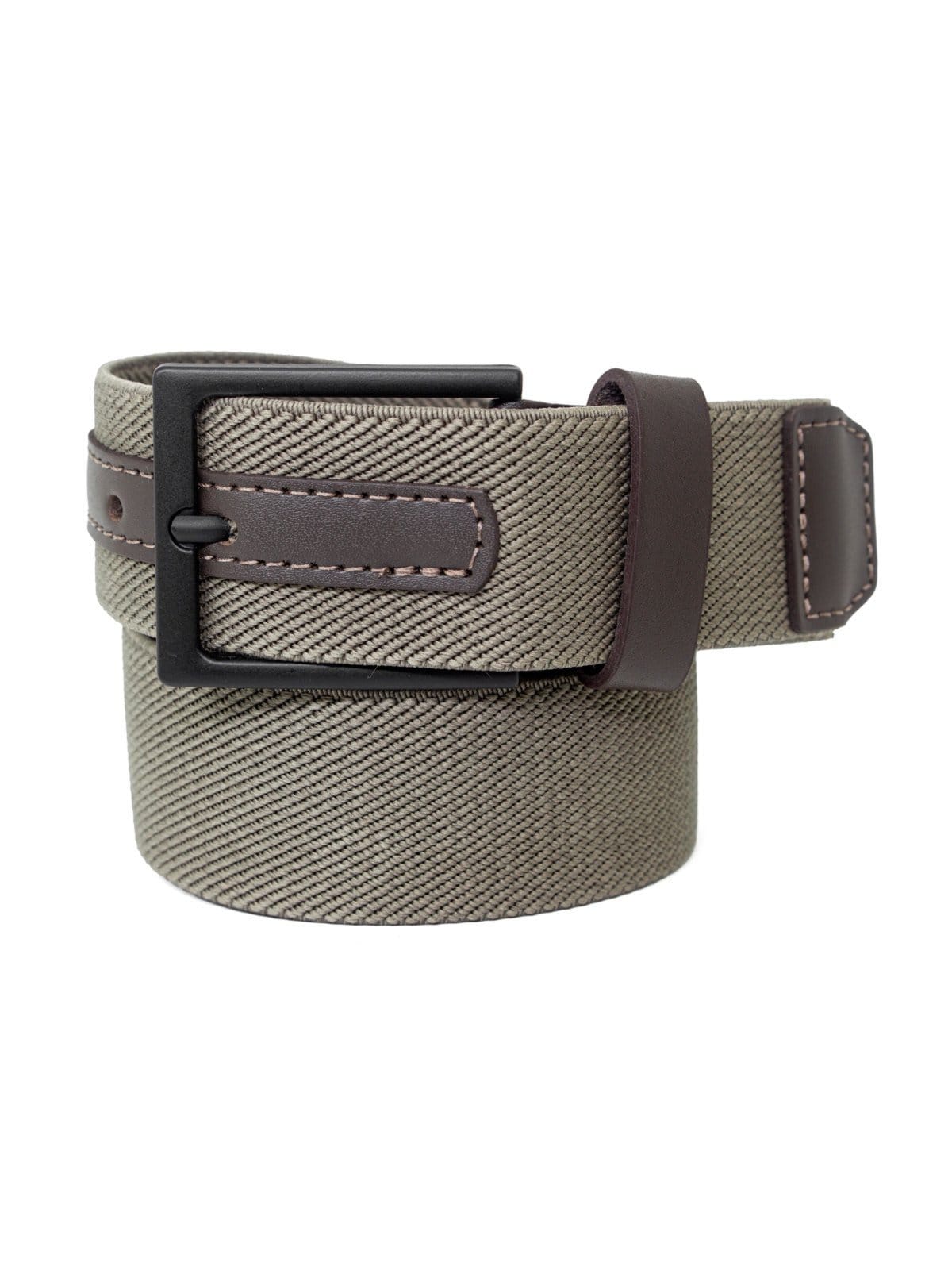 Vista 2 Cinto Masculino Fasolo Casual Largo Elástico Couro Conforto Confortável Marrom Fivela Preta Fasolo cinza grey