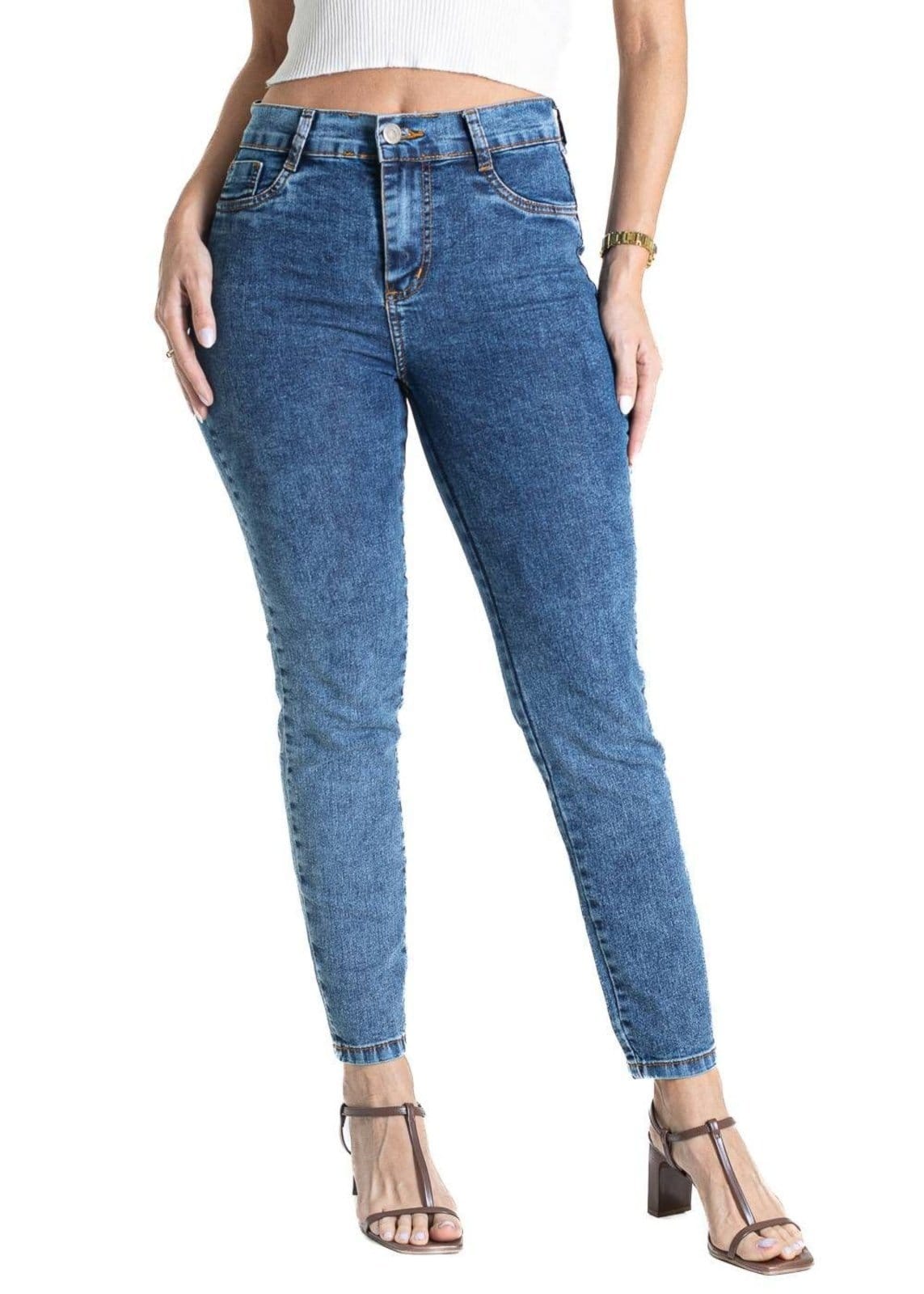 Vista principal Calça Jeans Sawary Cigarrete - 281625 Sawary azul
