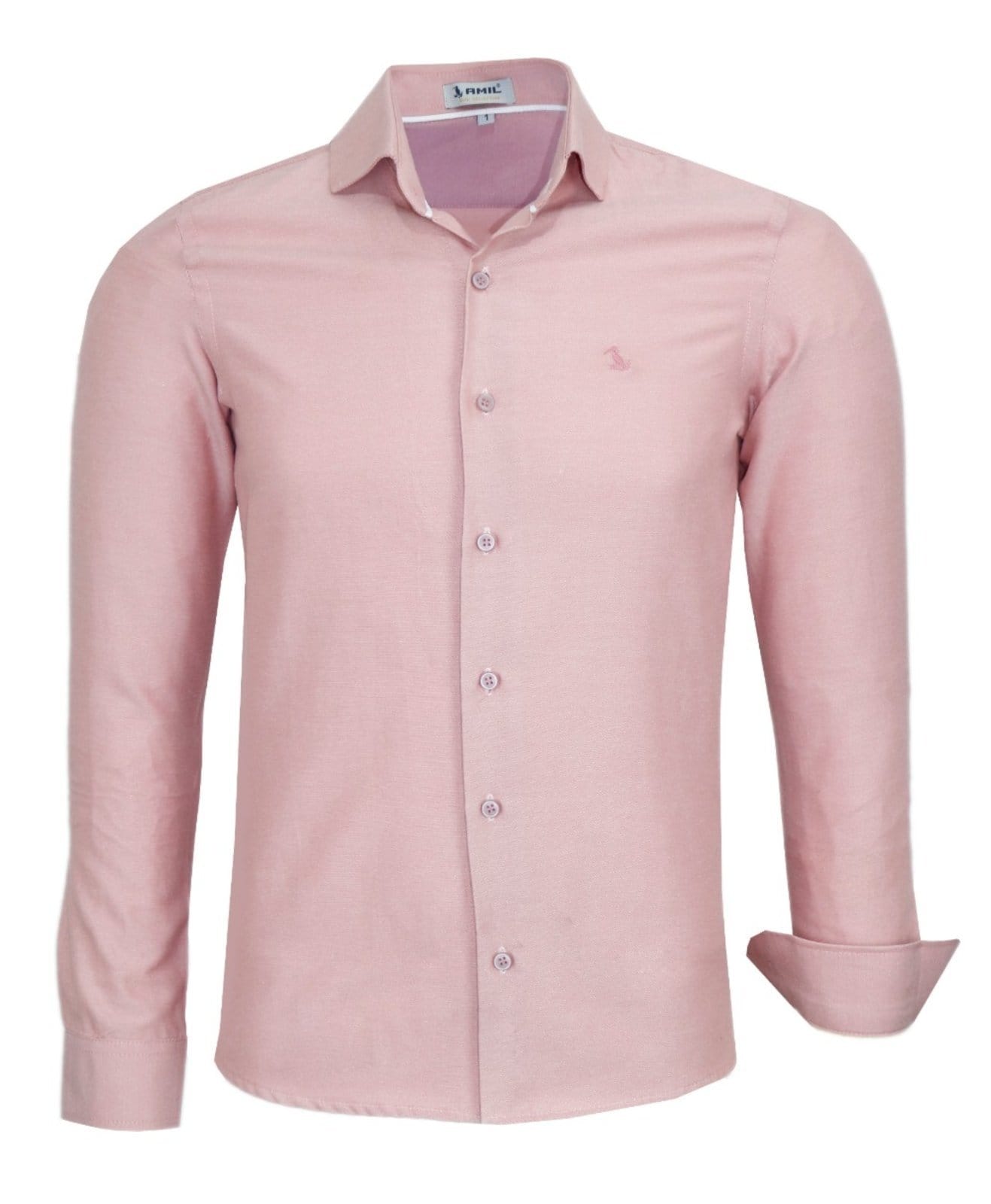 Camisa Social Amil Printer Slim Algodão/Poliéster Macia e Fácil de Passar Goiaba