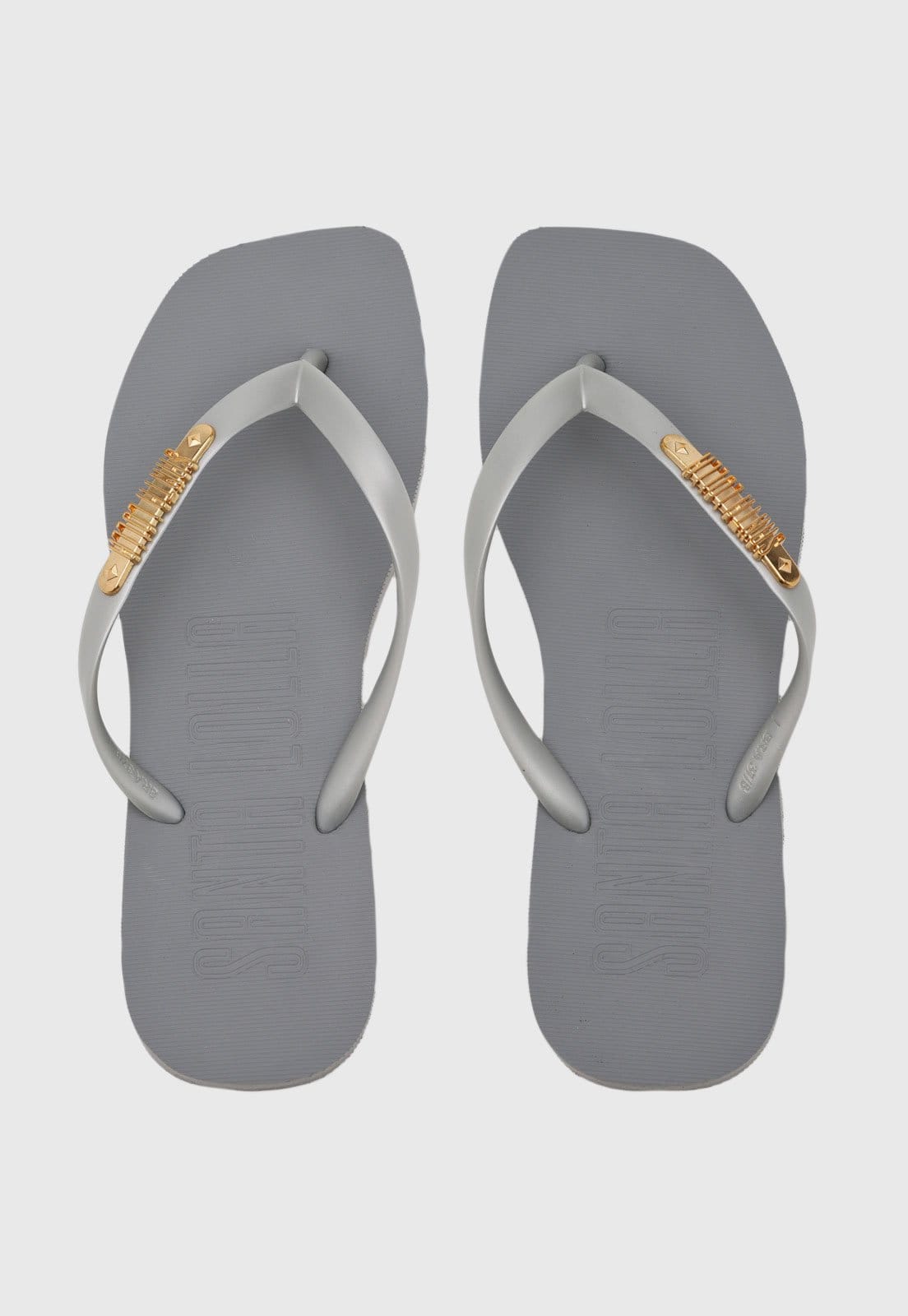 Vista principal Chinelo Feminino Santa Lolla Detalhe Metálico Santa Lolla cinza