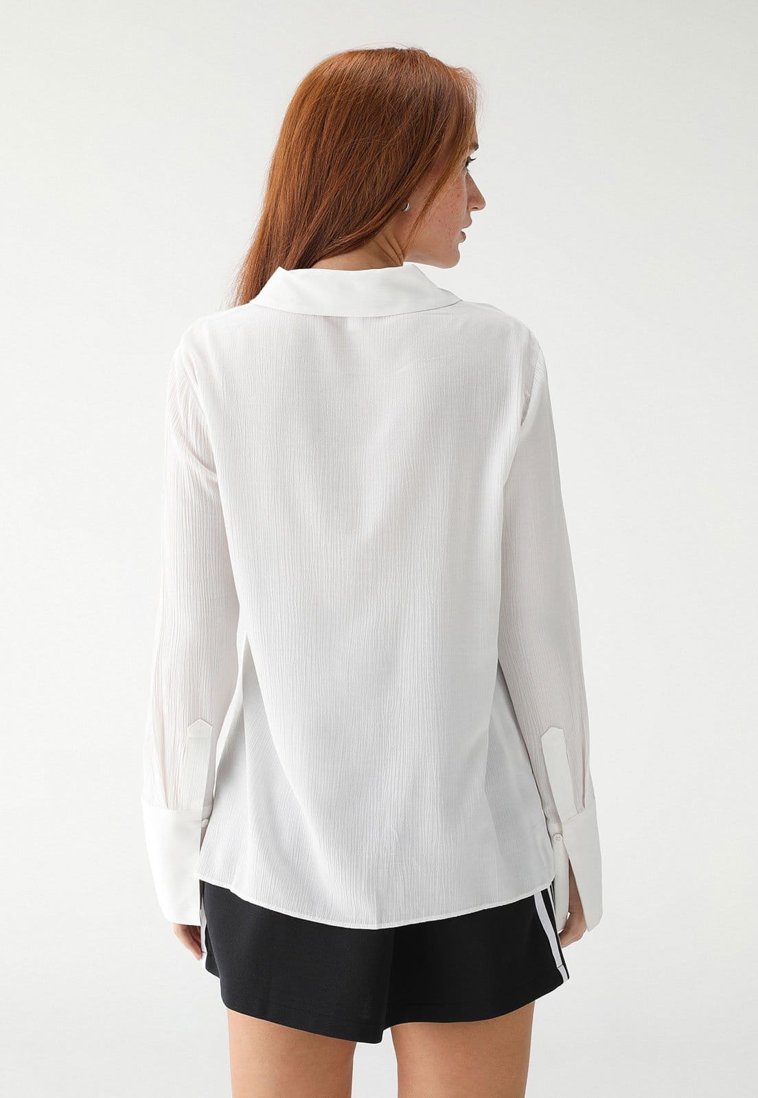 Vista 2 Camisa TOPSHOP Reta Texturizada com Recortes Off-White Topshop off-white white