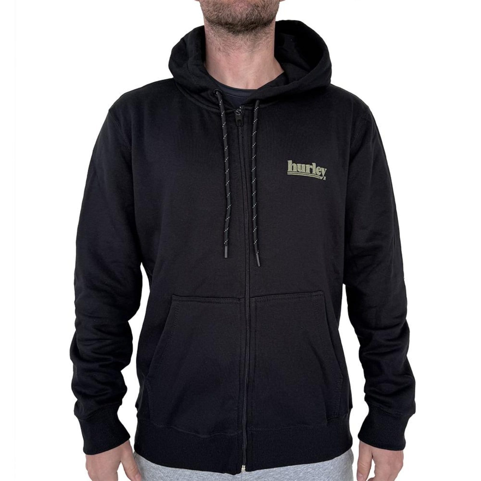 Vista principal Moletom Hurley Aberto Puff WT25 Masculino hurley preto