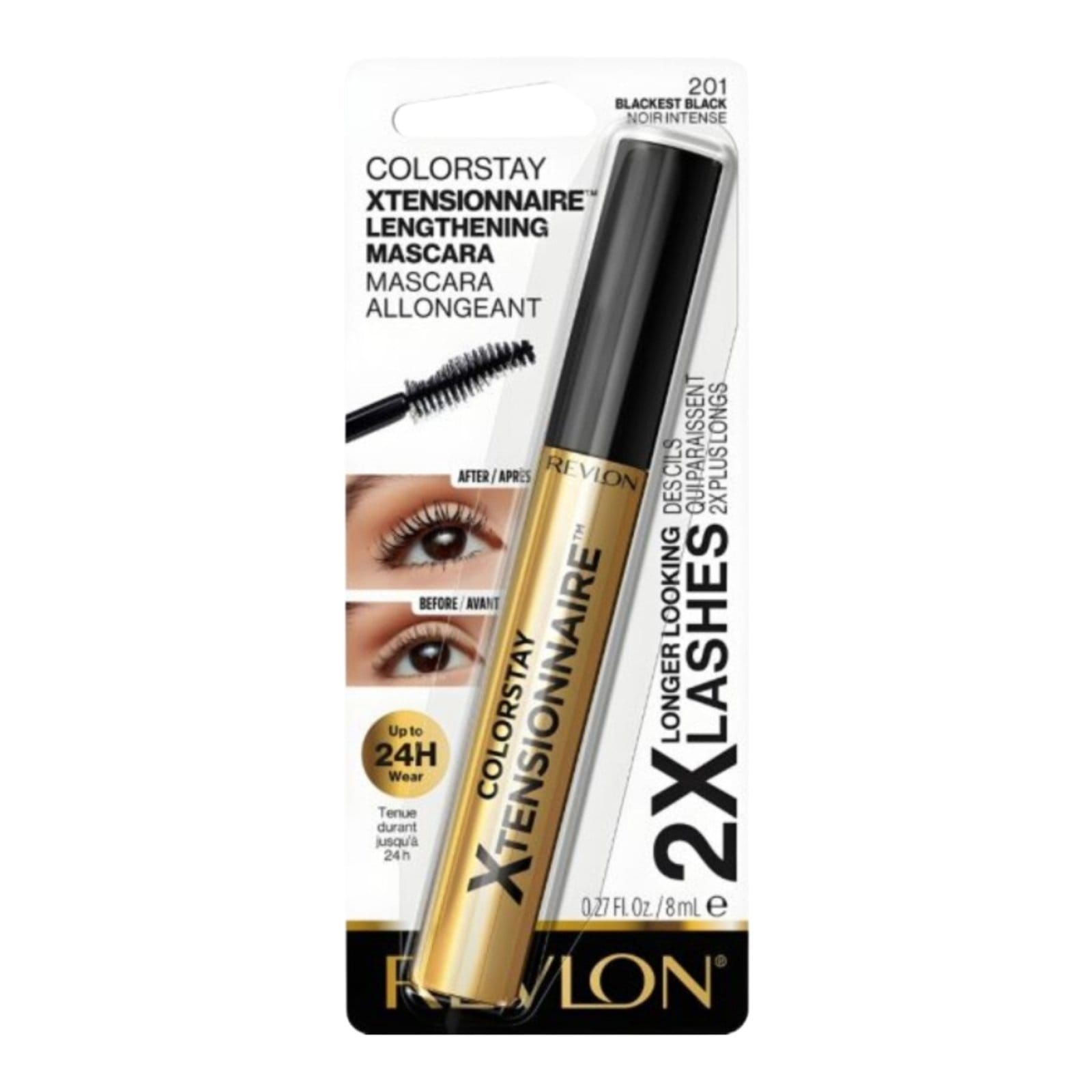 Vista 2 Revlon Colorstay Xtensionnaire 201 Blackest Black - Rímel Revlon unico black