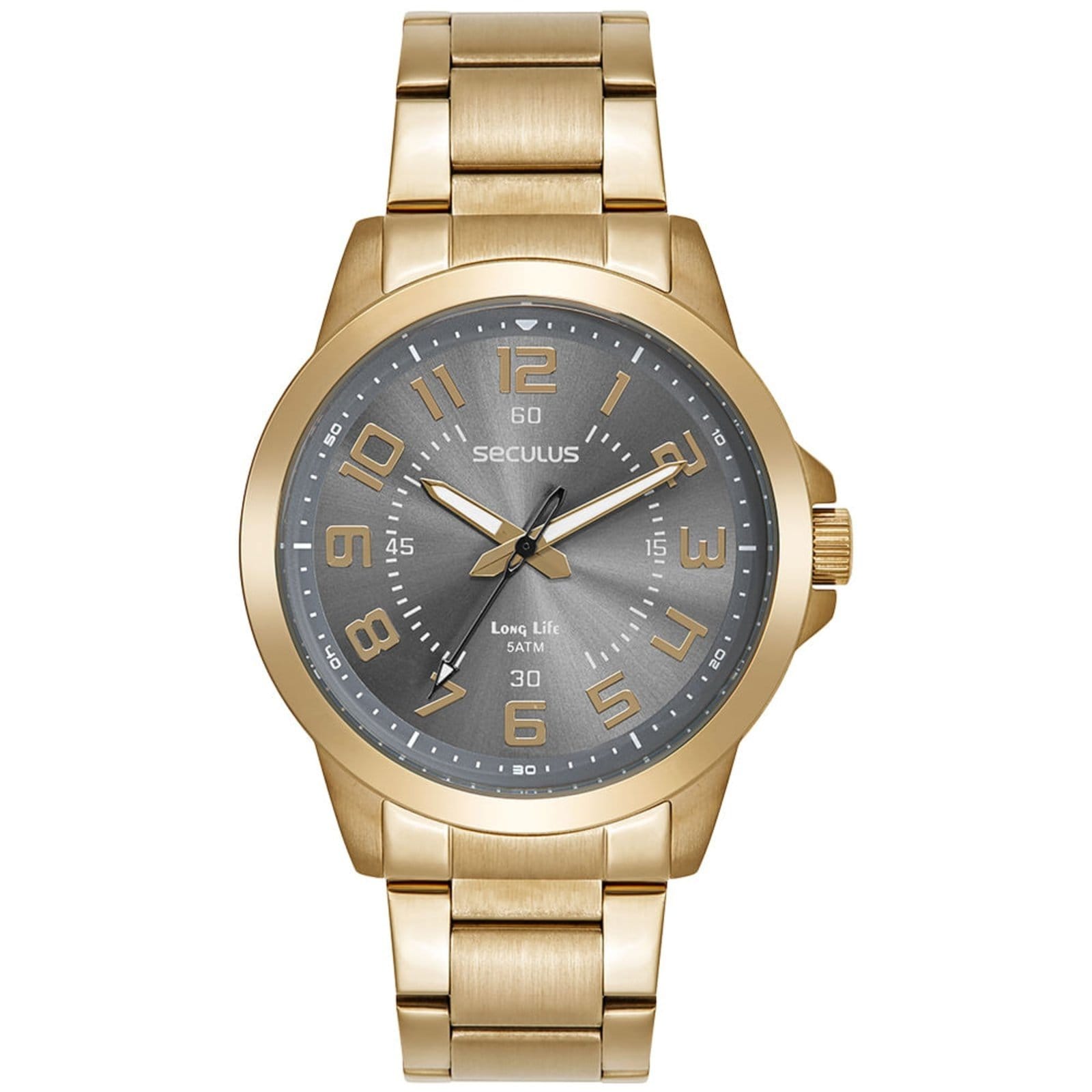 Vista principal Relógio Masculino Seculus Analógico Clássico Aço Seculus dourado