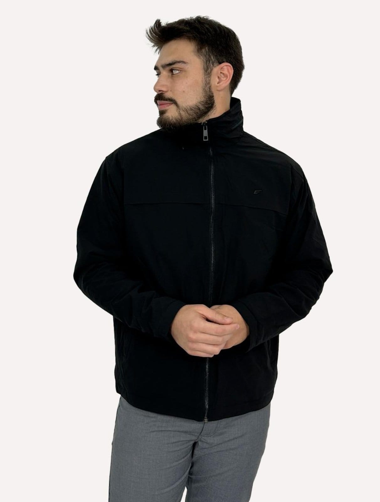 Vista 2 Jaqueta Ellus Masculina Nylon Paper W Hood Preta Ellus preto