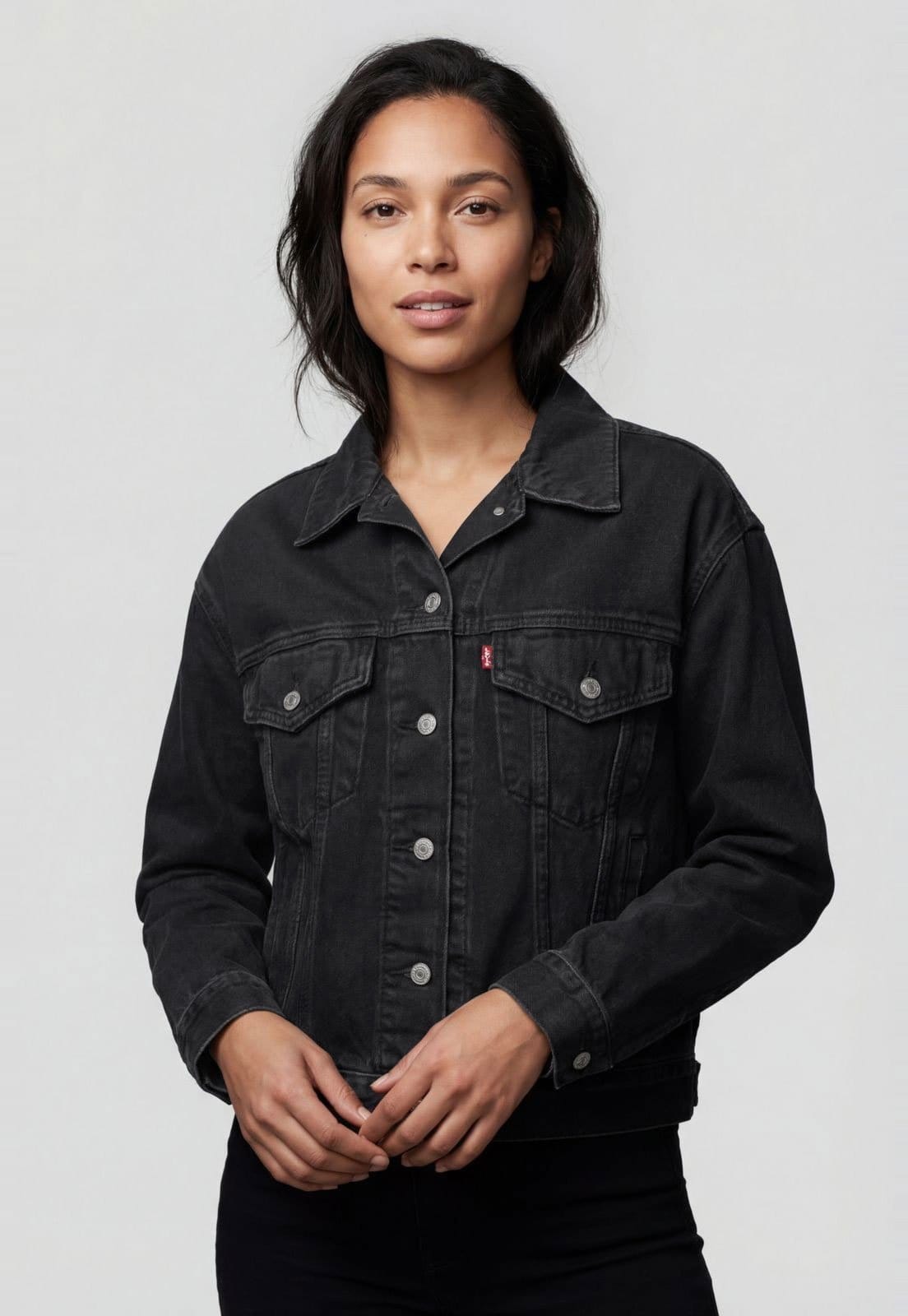 Vista principal Jaqueta Feminina Levis 90S Trucker Preta Levis preto