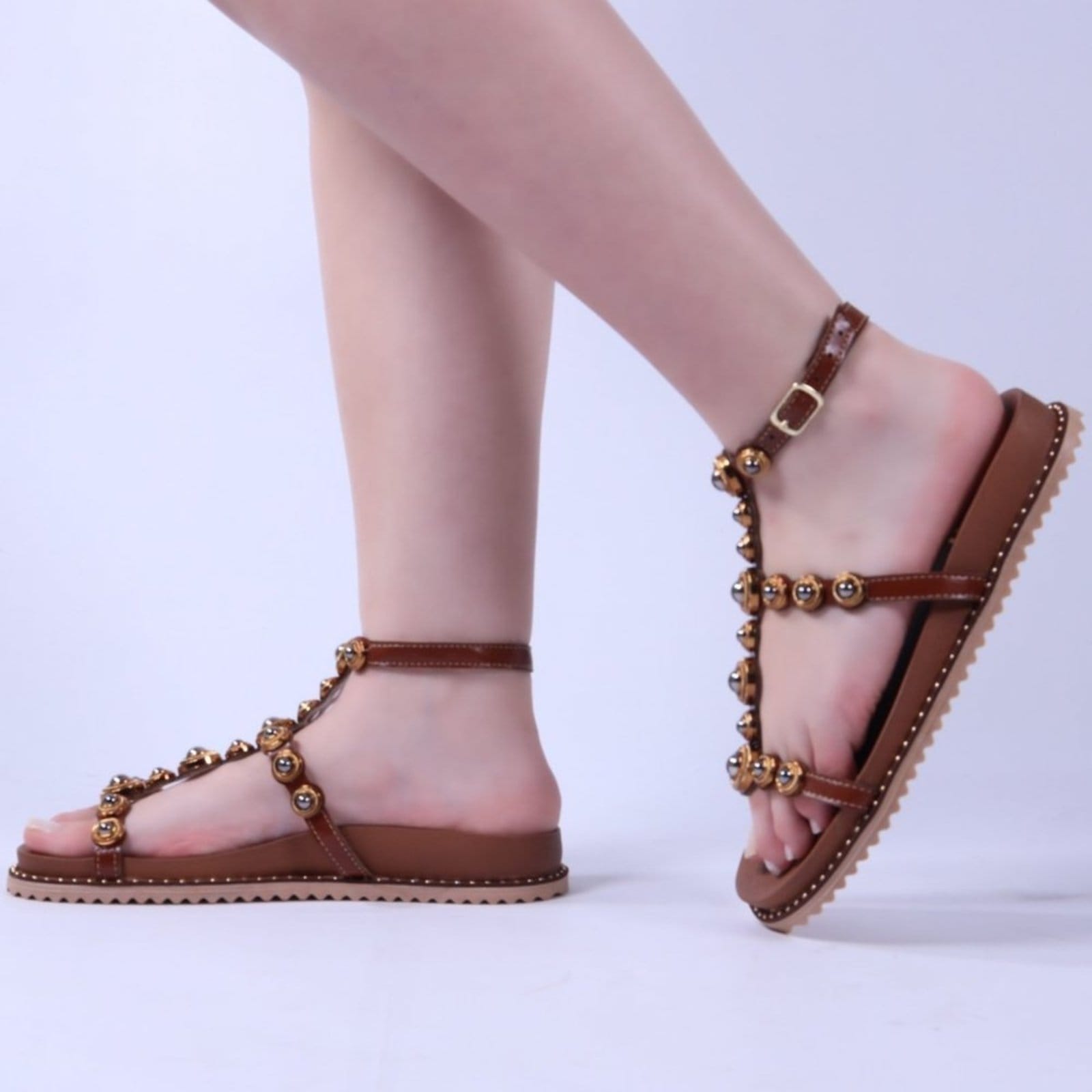 Vista 2 Sandália Papete Feminina Zariff Npv-401 Zariff Zariff marrom