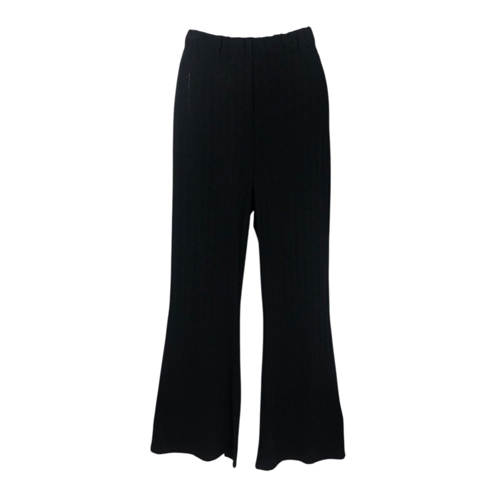 Vista principal Calça Flare Canelada Cós Elástico Triton Triton preto