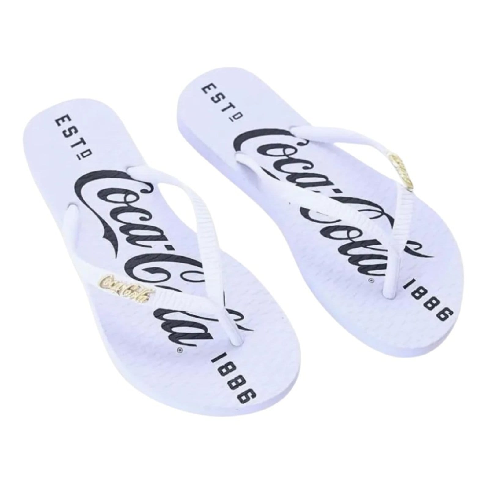 Vista 2 Chinelo Coca Cola 1886 Feminino Coca-Cola branco