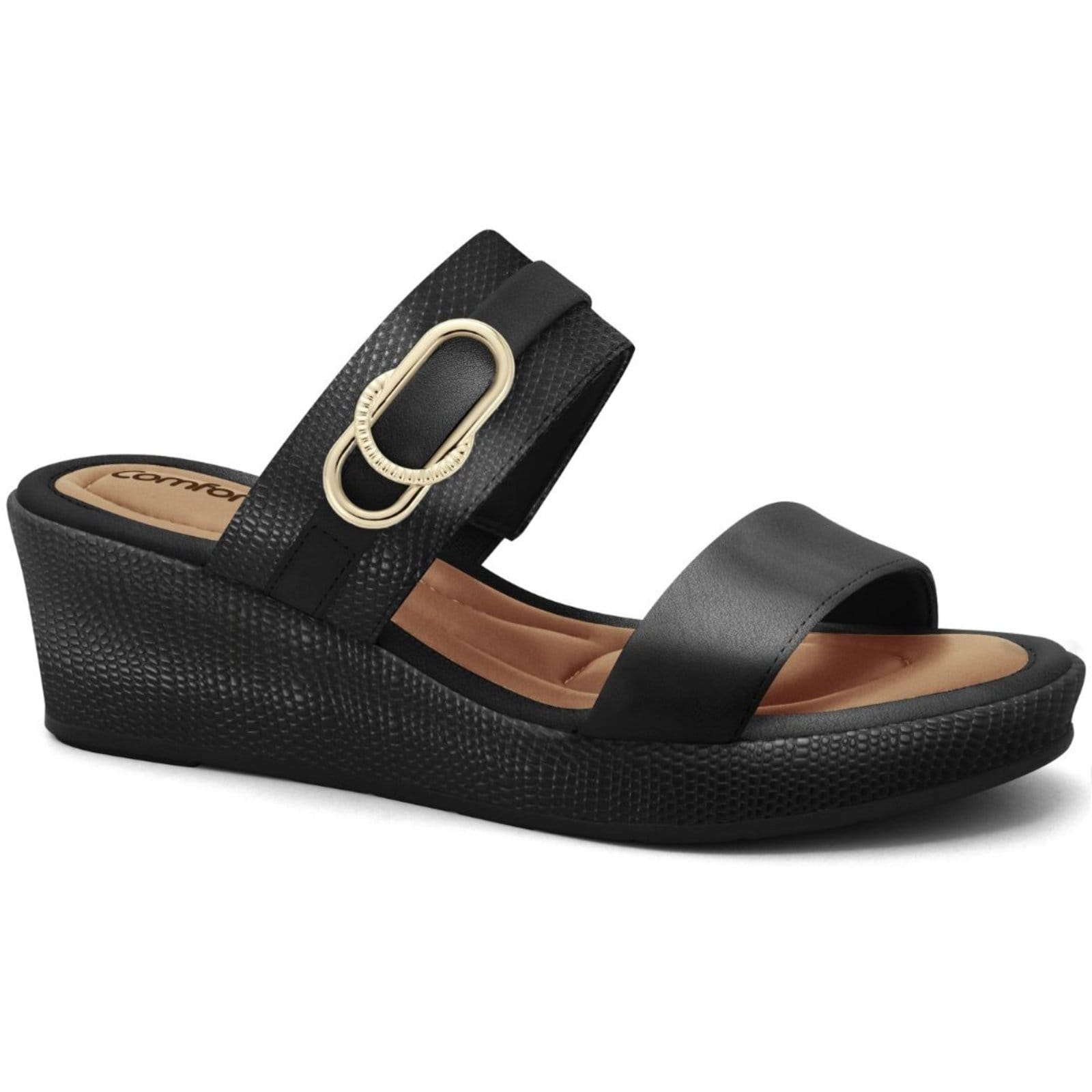 Tamanco Feminino Anabela Macia Comfortflex 2653301-3