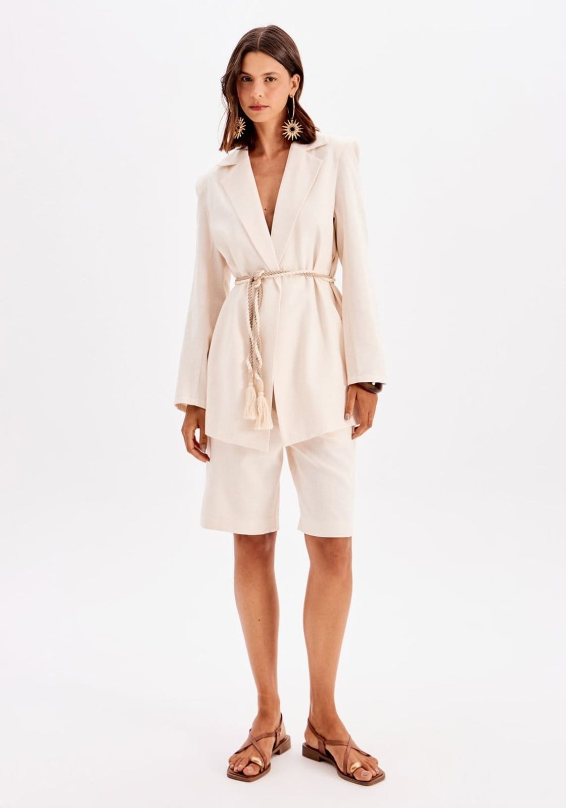 Bermuda Alongada Com Linho