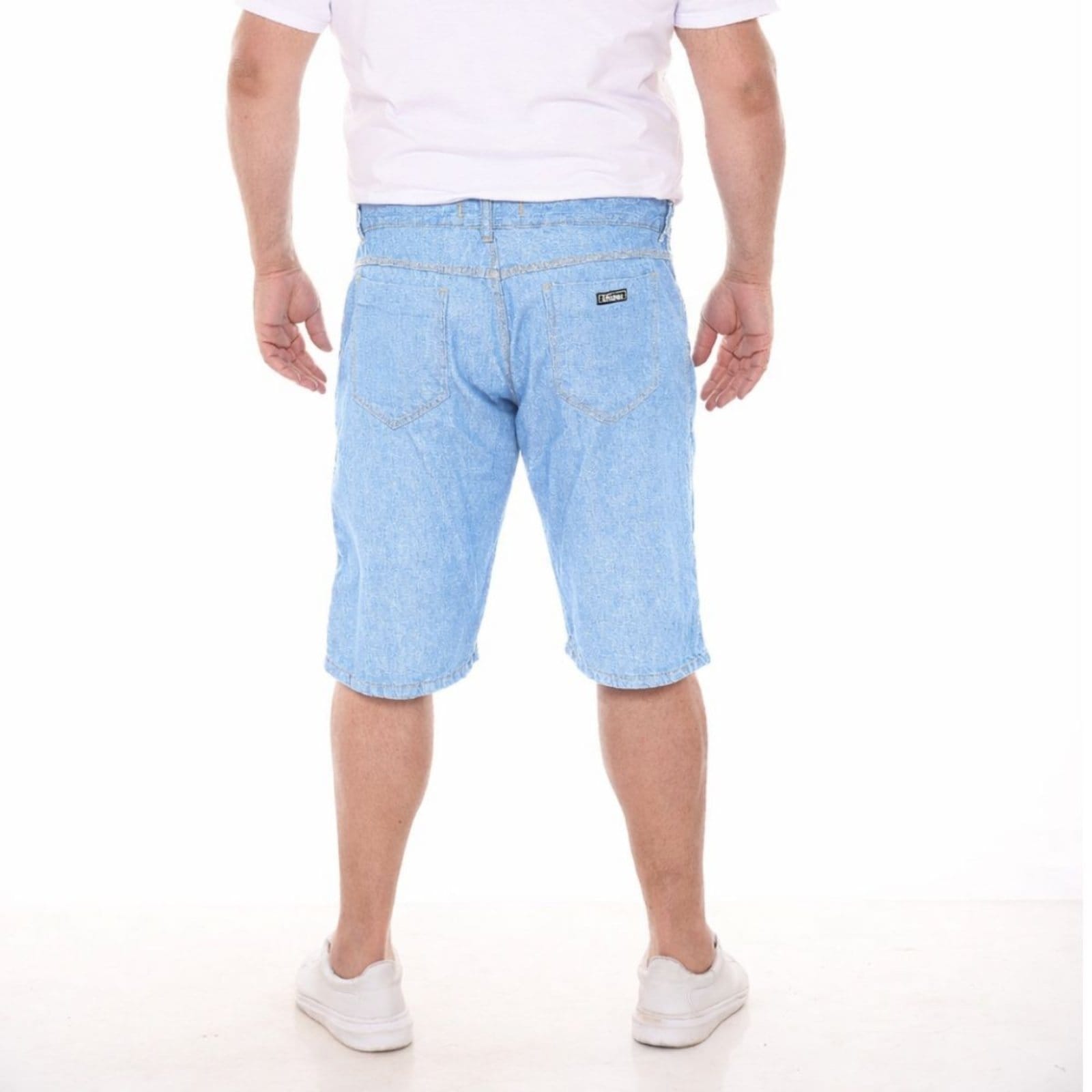 Vista 2 Bermuda Alleppo Jeans Masculina Plus Size Alleppo Jeans azul
