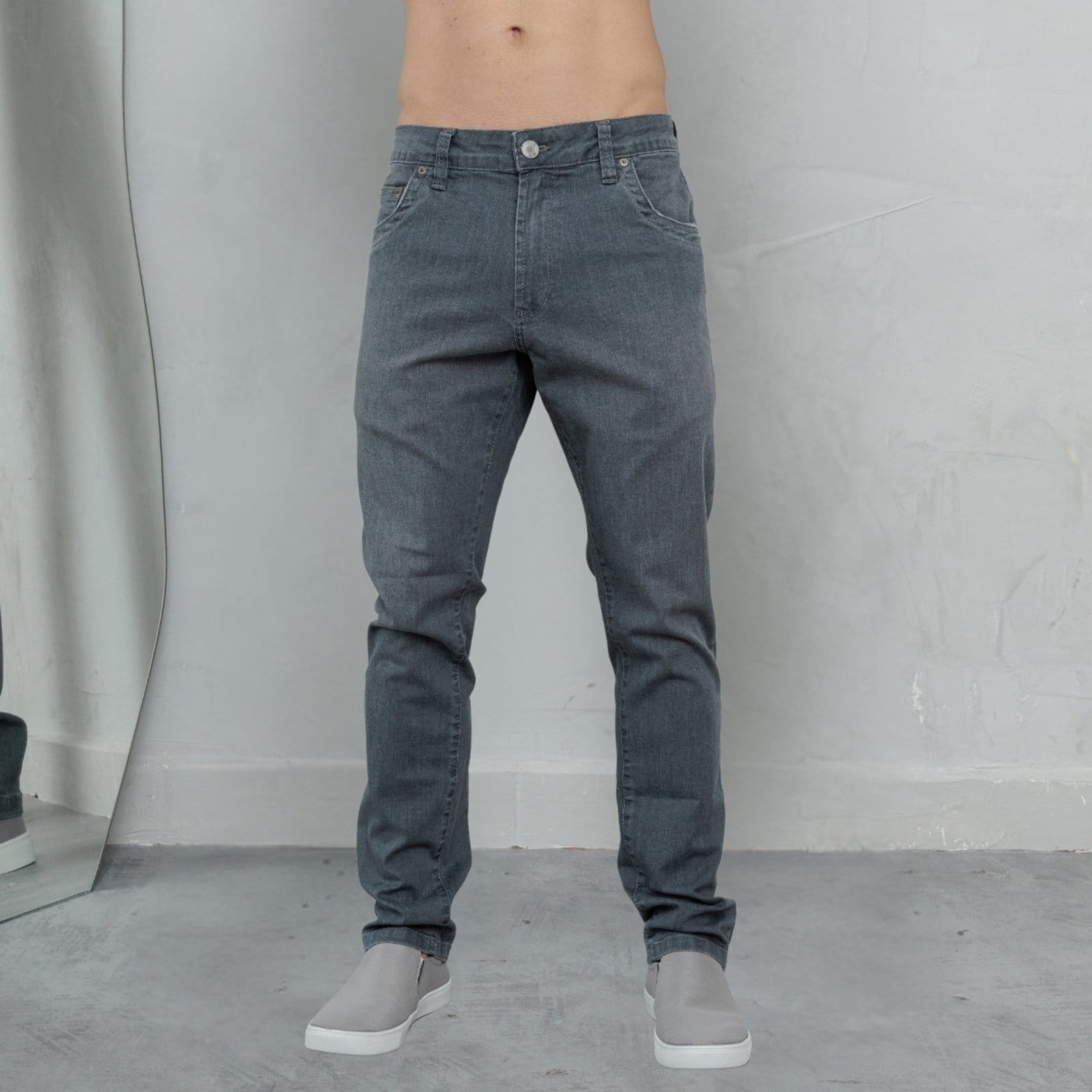 Vista principal Calça Jeans Regular Barra Normal Masculina Revanche Pordônio Revanche unico