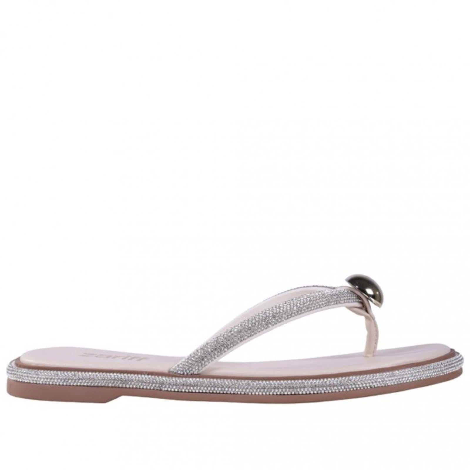 Vista principal Chinelo Rasteiro Feminino Zariff 1931-61 Zariff Off-white Zariff off-white white