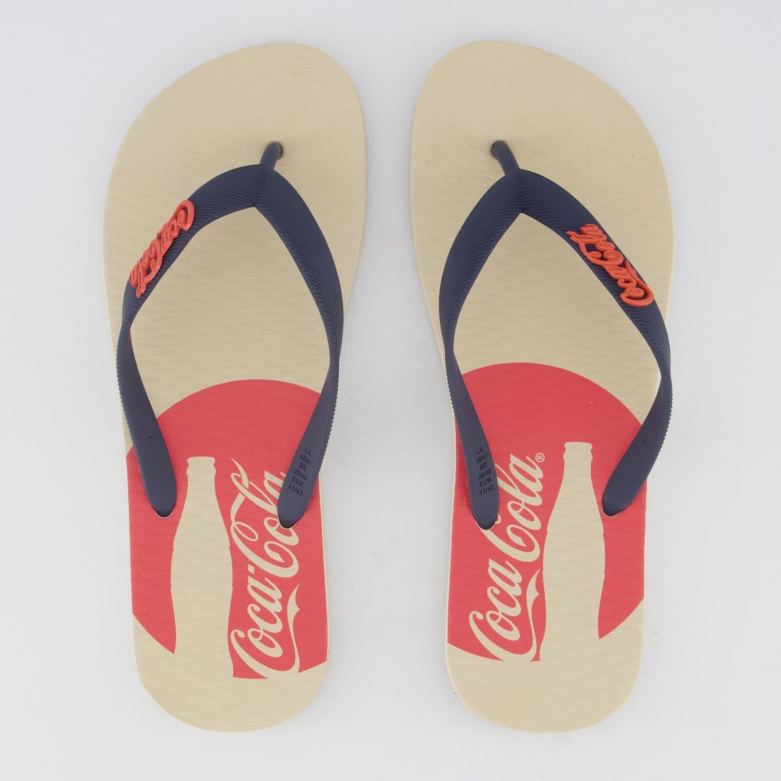 Chinelo Coca Cola Hardin 2 Off White e Marinho